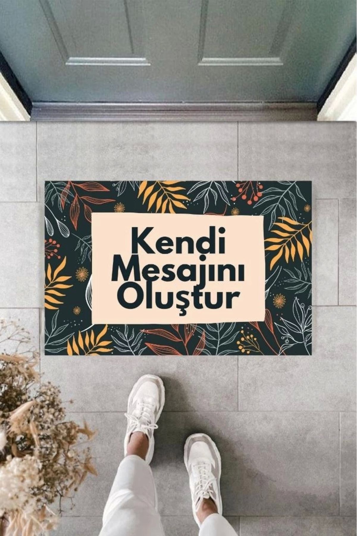 P Parla Dijital Baskı Kişiye Özel İç Kapı Dekorasyon Paspas PS11303