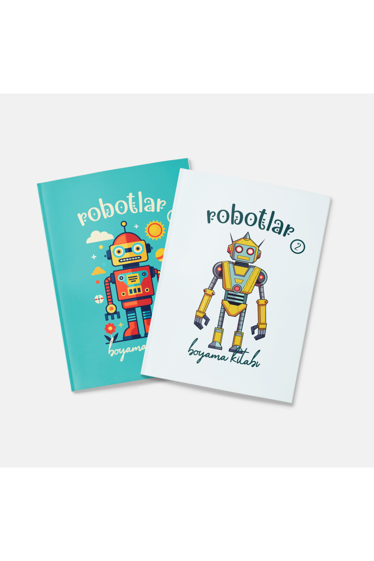 Tabby Design Robotlar Boyama Kitabı 2'li Set