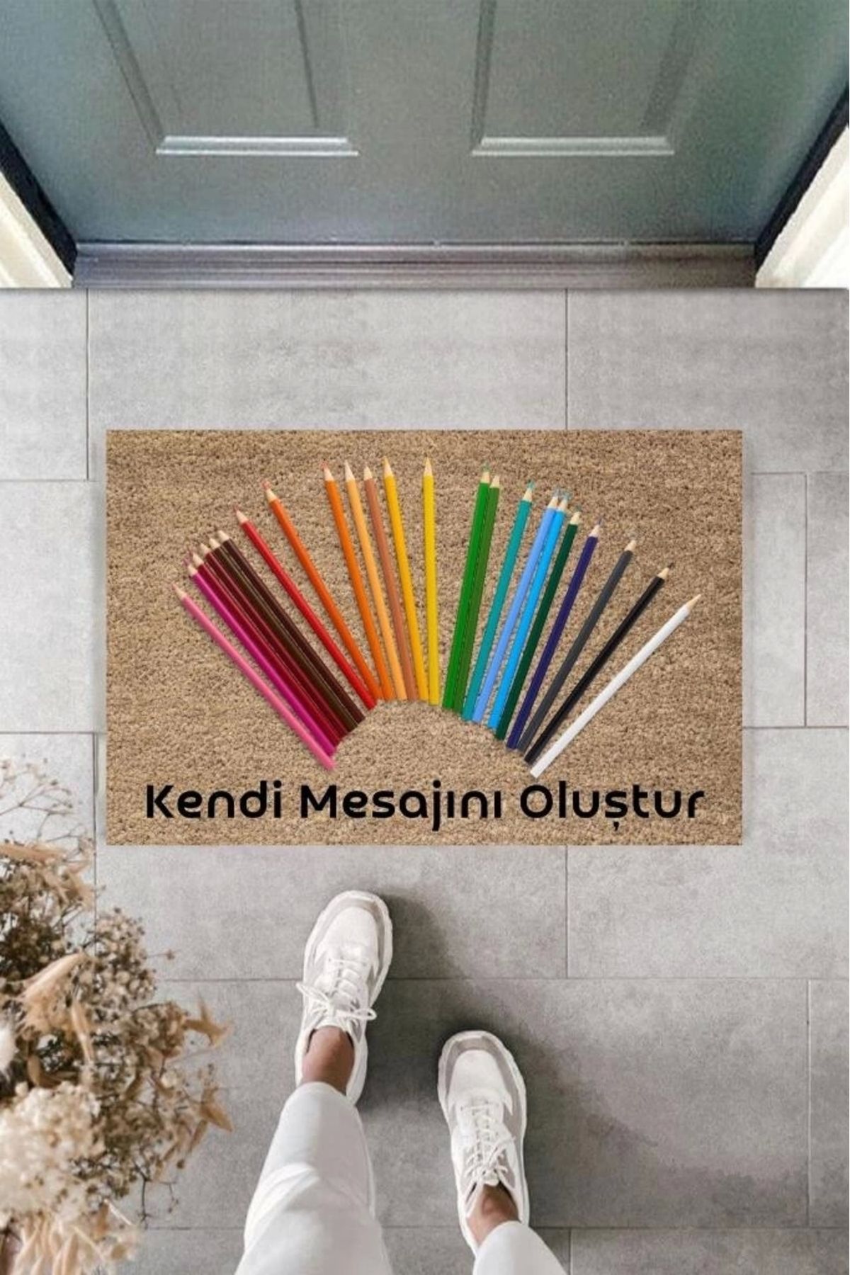 P Parla Dijital Baskı Kişiye Özel İç Kapı Dekorasyon Paspas PS11235