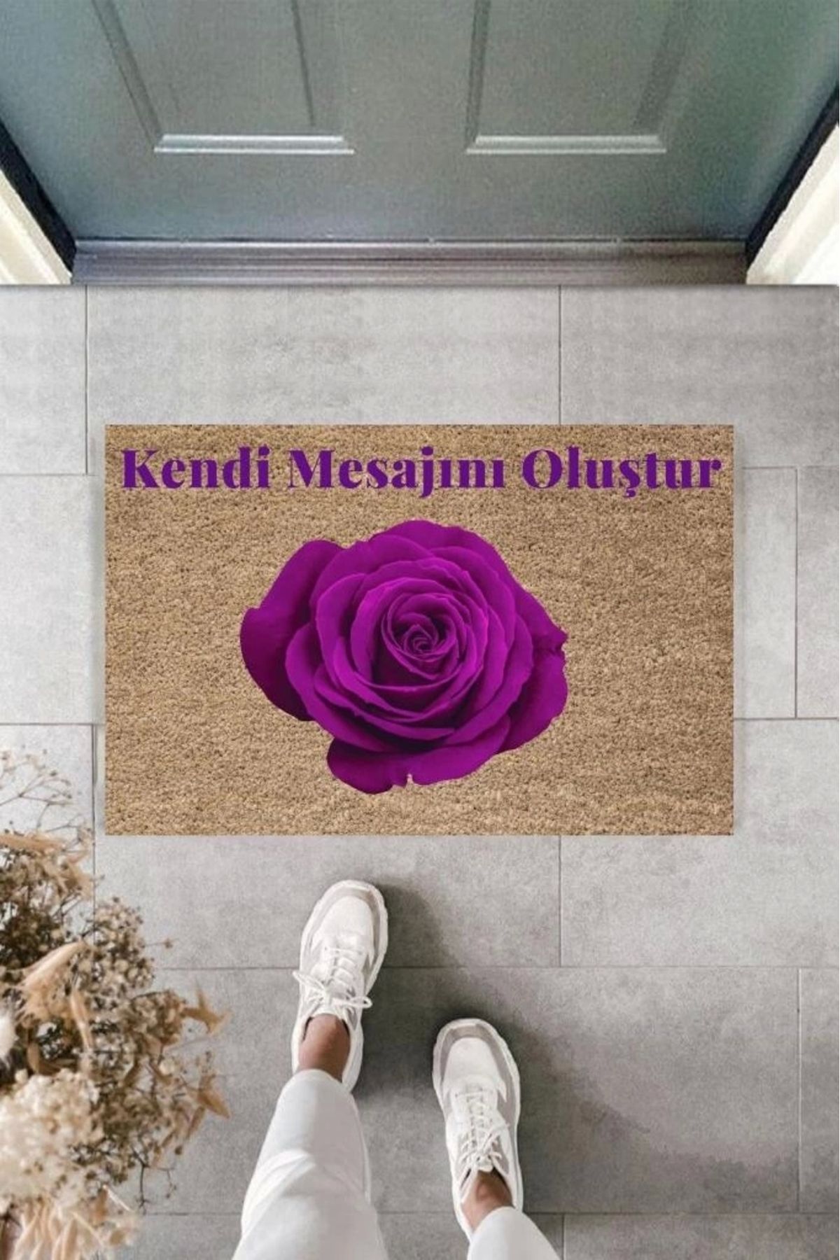 P Parla Dijital Baskı Kişiye Özel İç Kapı Dekorasyon Paspas PS11228