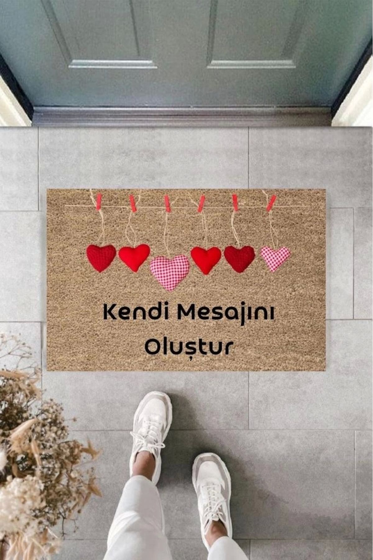 P Parla Dijital Baskı Kişiye Özel İç Kapı Dekorasyon Paspas PS11244