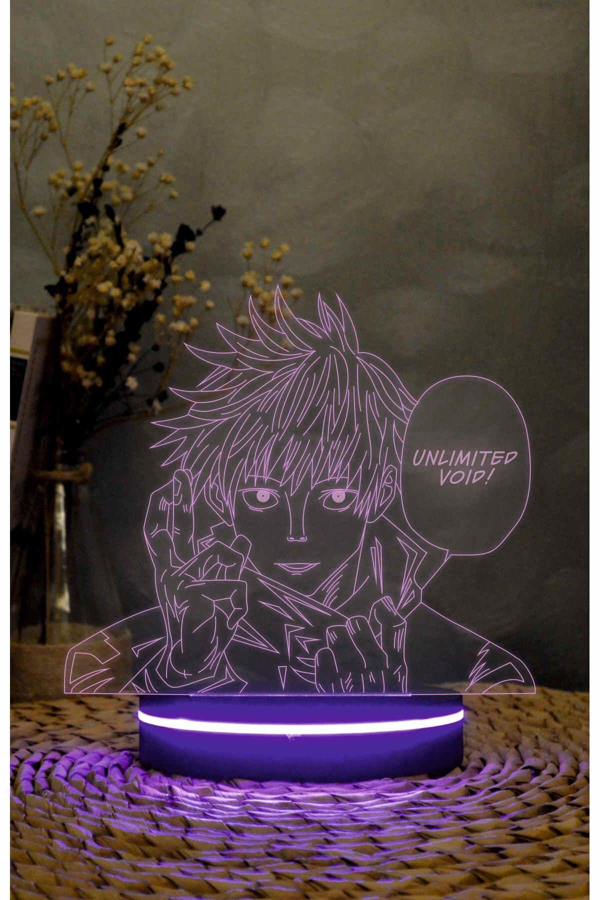 Wall Led Gojo Yubi Design Satoru Gojo - Jujutsu Kaisen - 3 boyutlu led lamba 16 renk ...