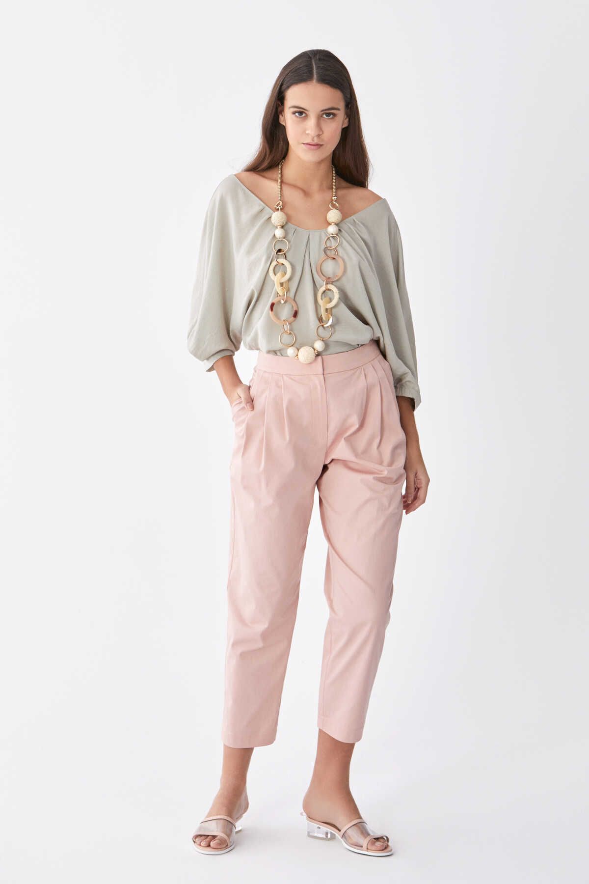 Roman-Carrot Model Women's Trousers Dried Rose Y2012050_052 4