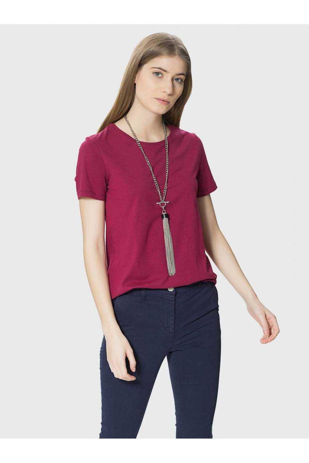 Roman-Basic Women's T-shirt Burgundy Bsc18102_008 1