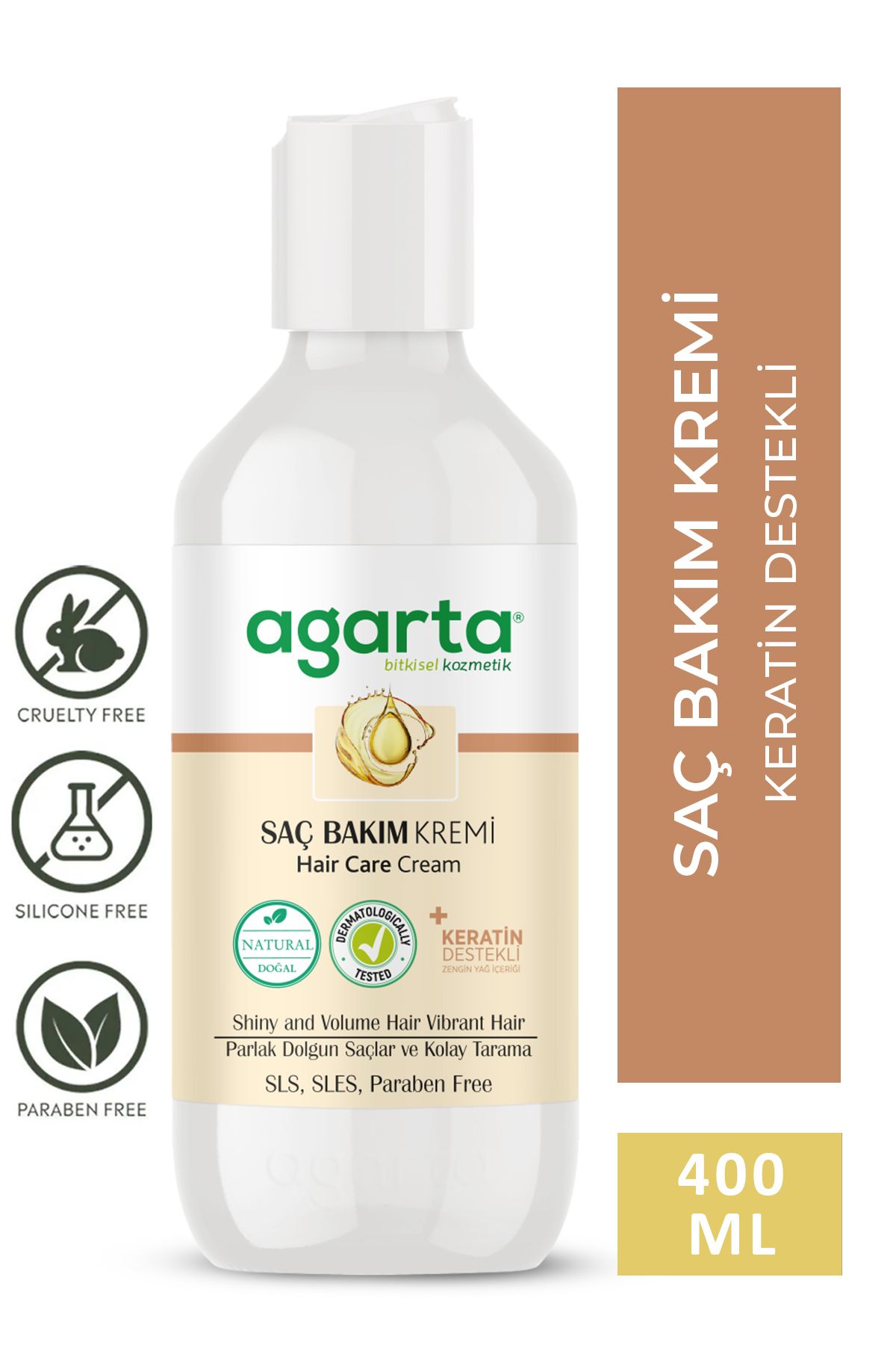 Agarta Doğal Güçlü Bakım Saç Kremi 400 ml