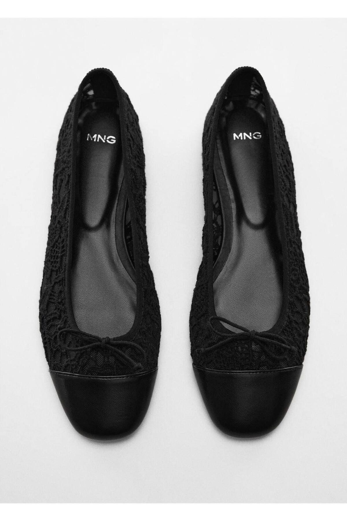 MANGO Woman-Lace Lacing Detailed Ballerinas 5