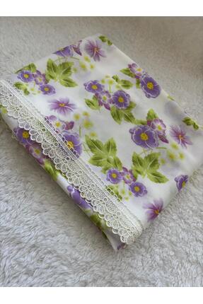 Home Fistolu Masa Örtüsü Sofra Bezi Lila Mor Çiçek Dertsiz Leke Tutmaz 160x160