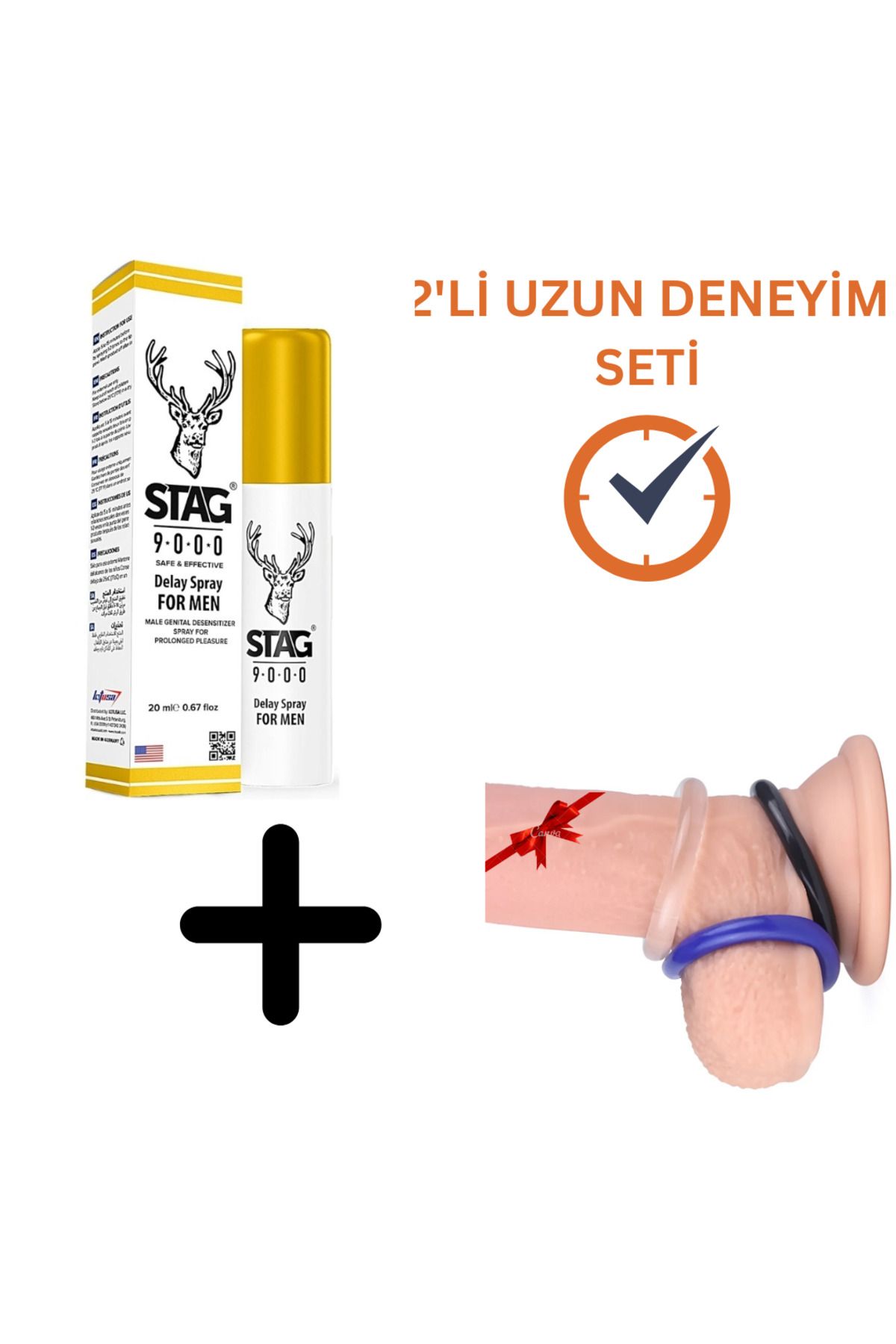 Loveross Long Time Sprey + Üçlü Penis Halkası Seti | Premium Hızlı Etki | Gizli Gönderim