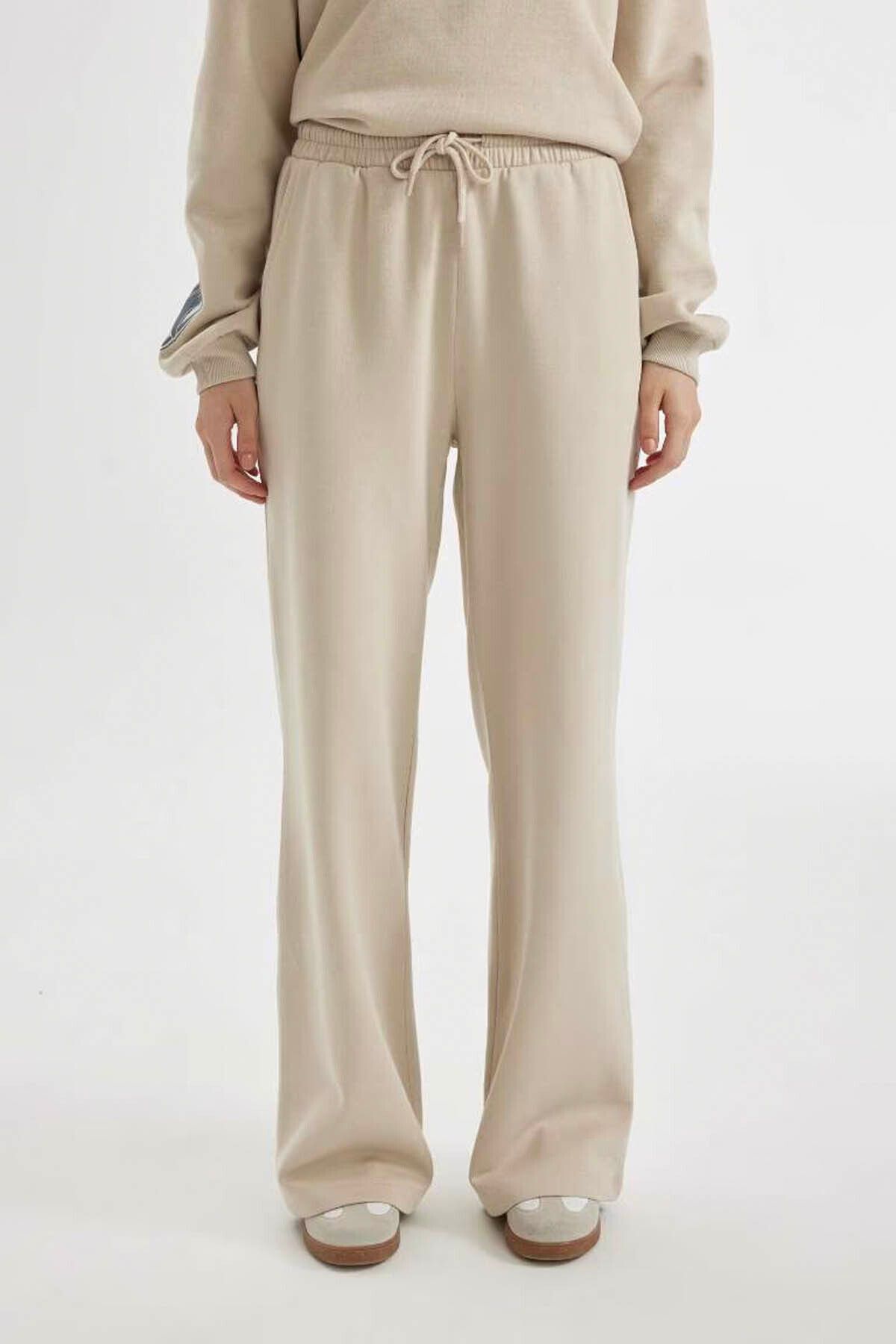 DeFacto Pantaloni De Trening Pentru Femei Coool Wide Leg Stone B3345ax/bg701 Femeie - 2XL