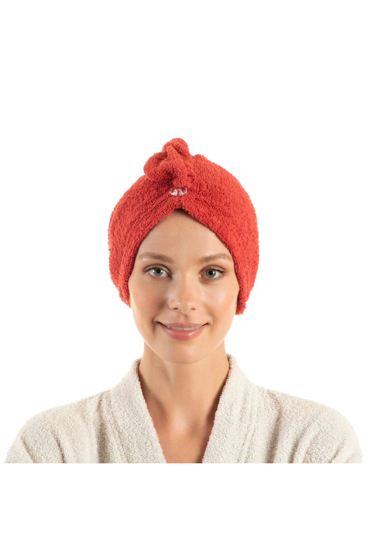 English Home-%100 Türk Pamuğu Saç Turban Havlusu, Düğmeli Turban Havlusu 3