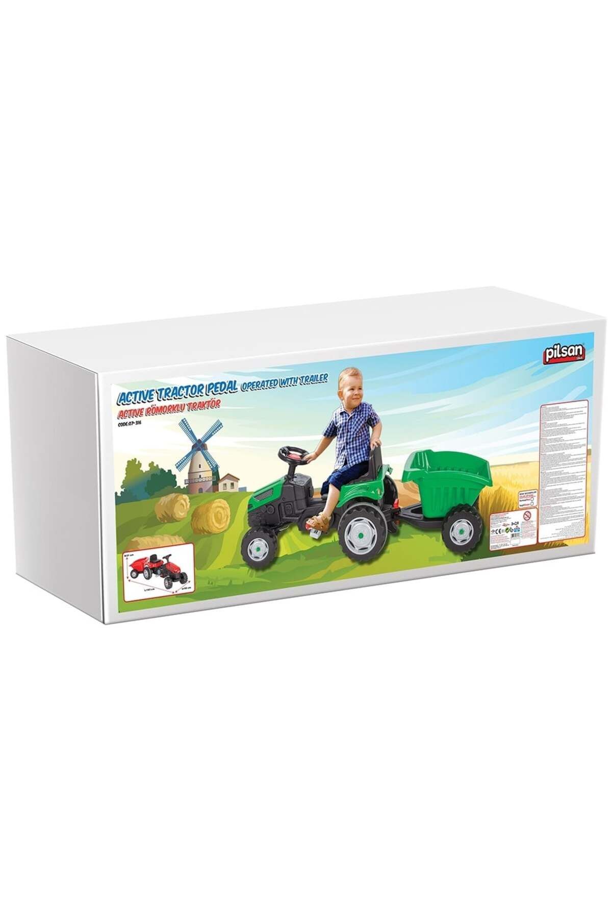 PİLSAN-Tractor cu pedale si remorca Pilsan Active with Trailer 07-316 red 4
