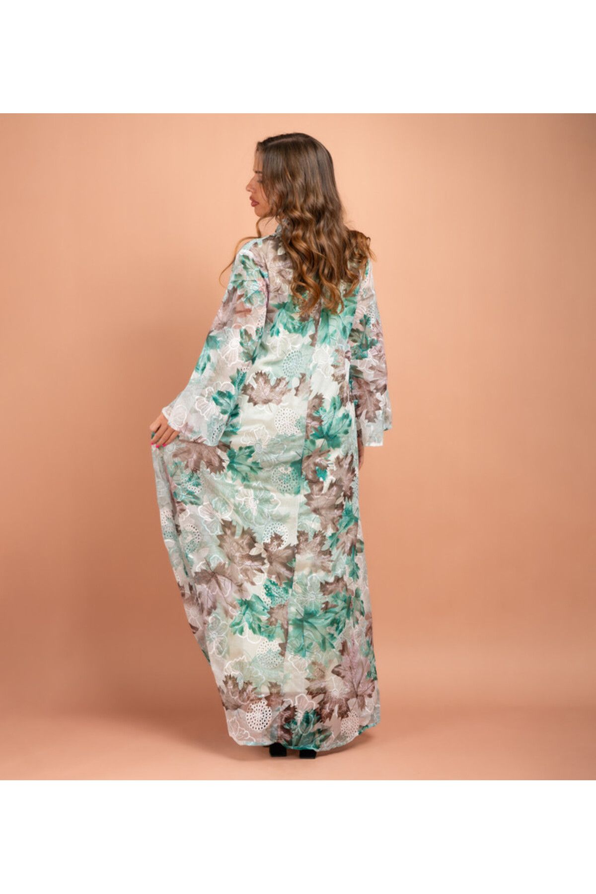 IKKXA-Multicolor Printed Kaftan CJ1006 Green 4