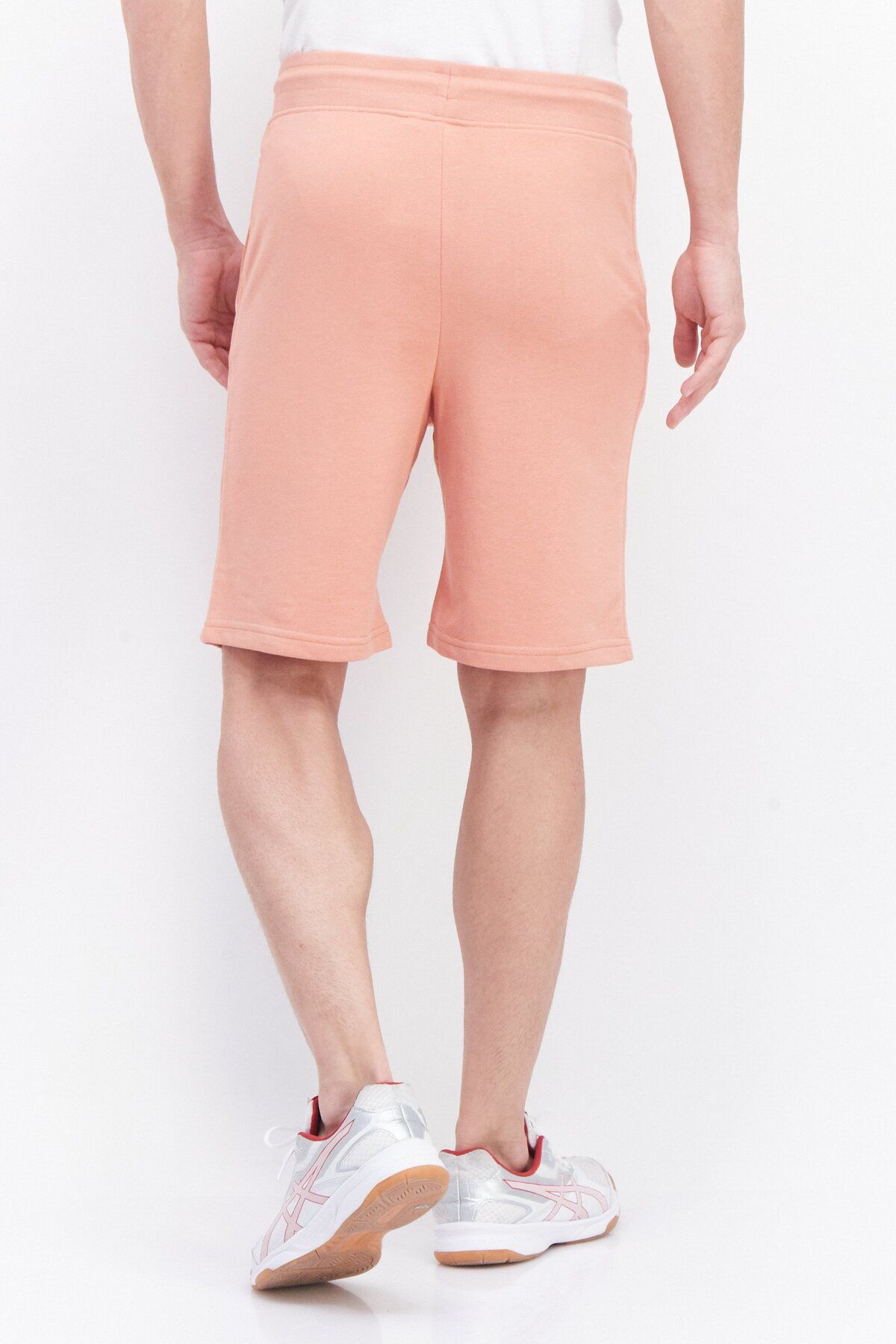 Crosshatch-Men Regular Fit Plain Basic Shorts, Coral 4