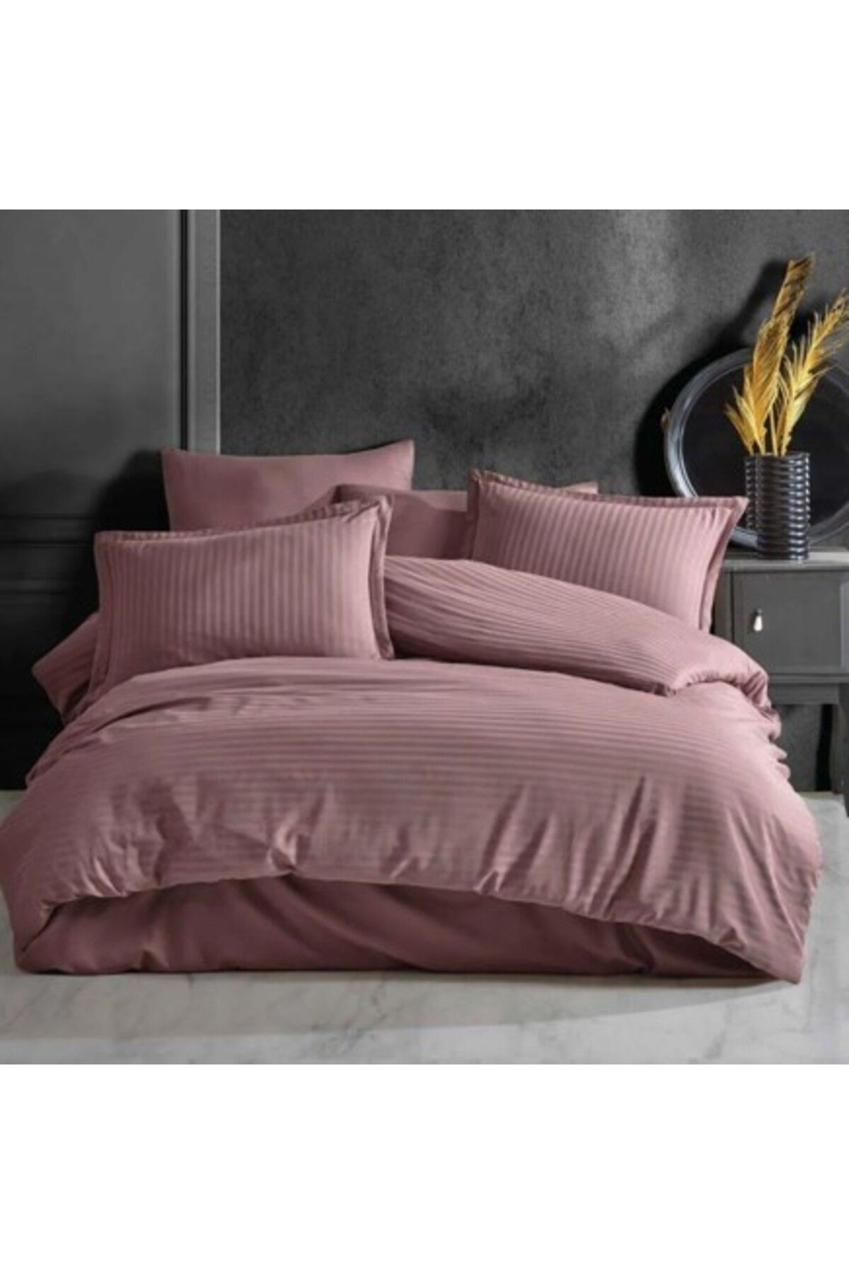 FAYMEM GLOBAL Saten Çift Kişilik Nevresim Takımı Rose V1