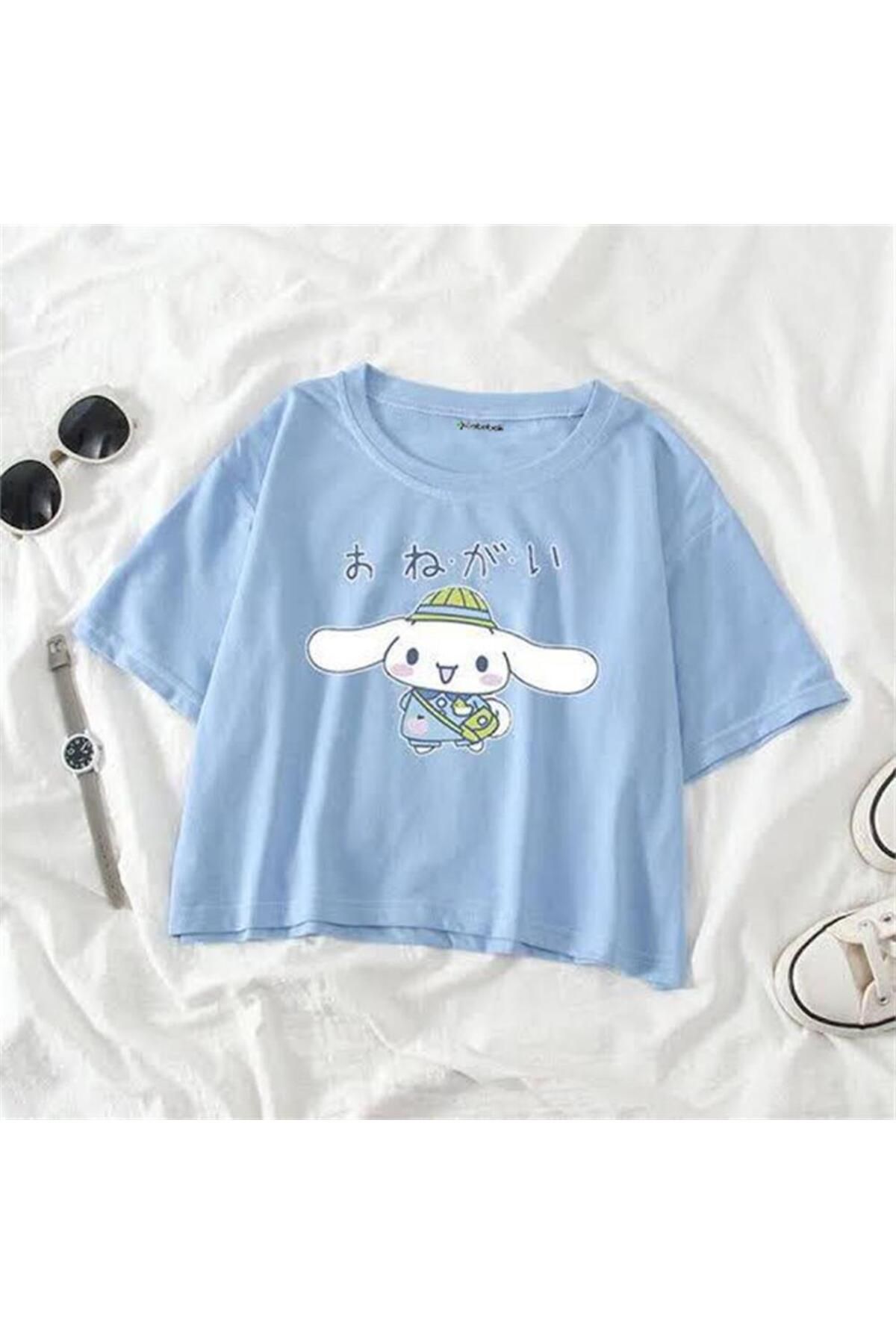 Karakedi Mavi Anime Sanrio : Cinnamoroll Yarım T-Shirt