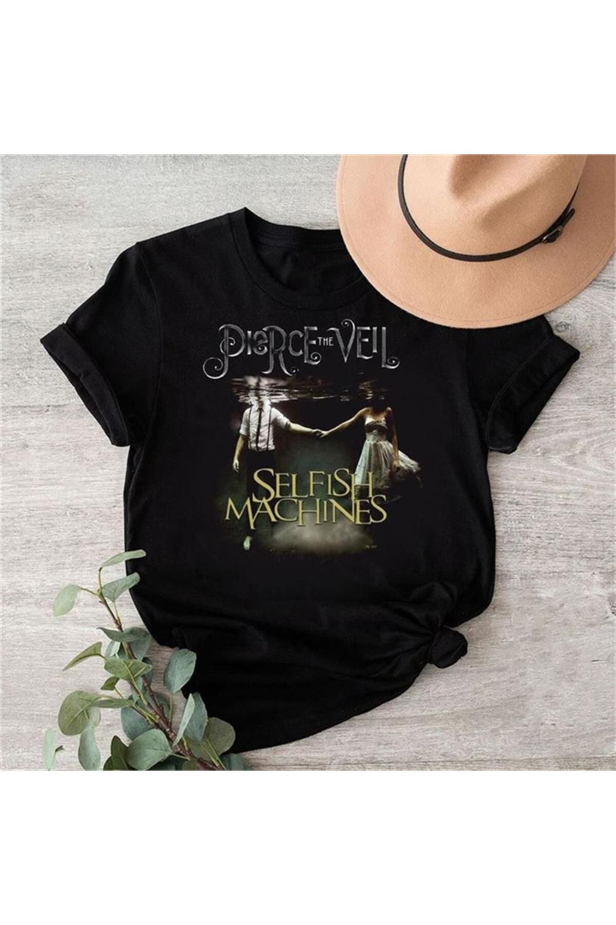 Karakedi Siyah Pierce The Veil Selfish Machines Unisex T-Shirt