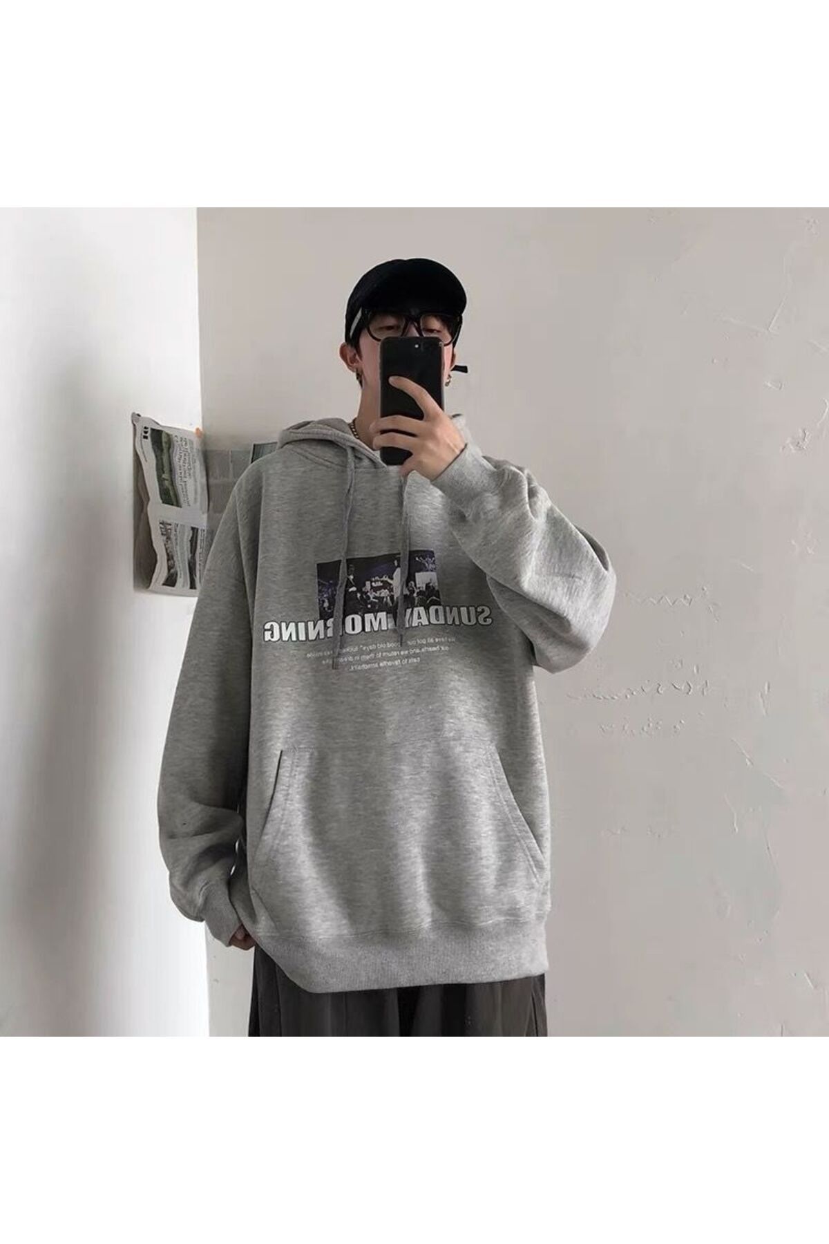 Drippy-Men's Graphic Print Black Hooded Hoodie - Loose and Autumn Funny B 1