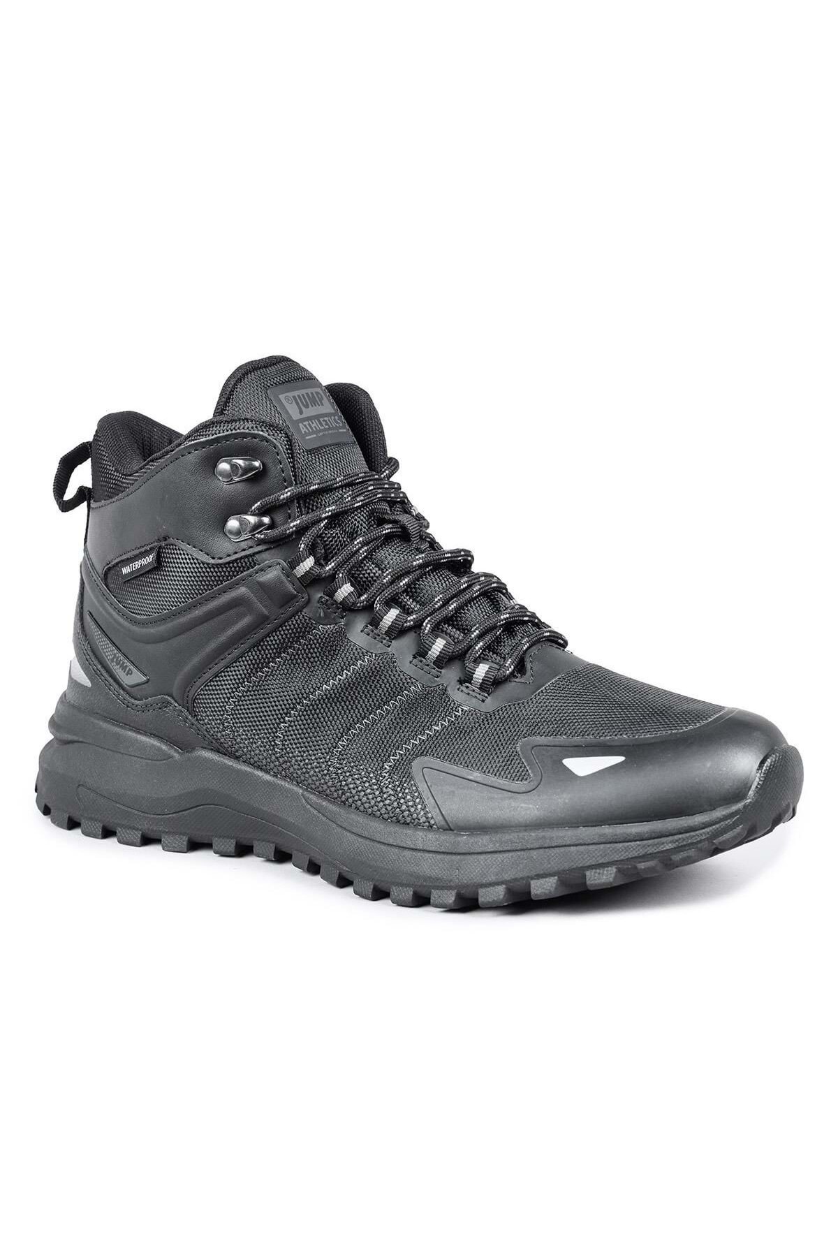 Kocamanlar Ayakkabı Jump 28680 WaterProof Kaymaz Taban Ortopedik Unisex Bot SİYAH görsel 4
