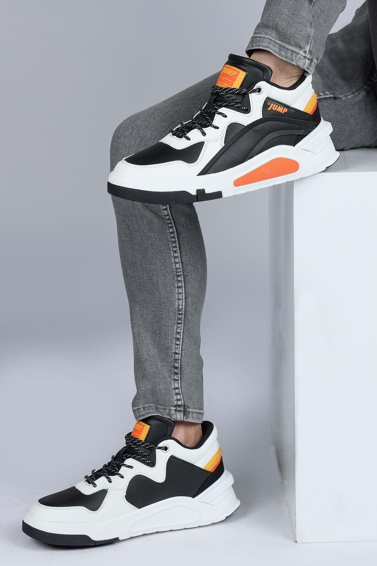 Kids Club Shoes Jump 29103 Boğazlı Sneaker Ortopedik Erkek Spor Ayakkabı SİYAH-BEYAZ