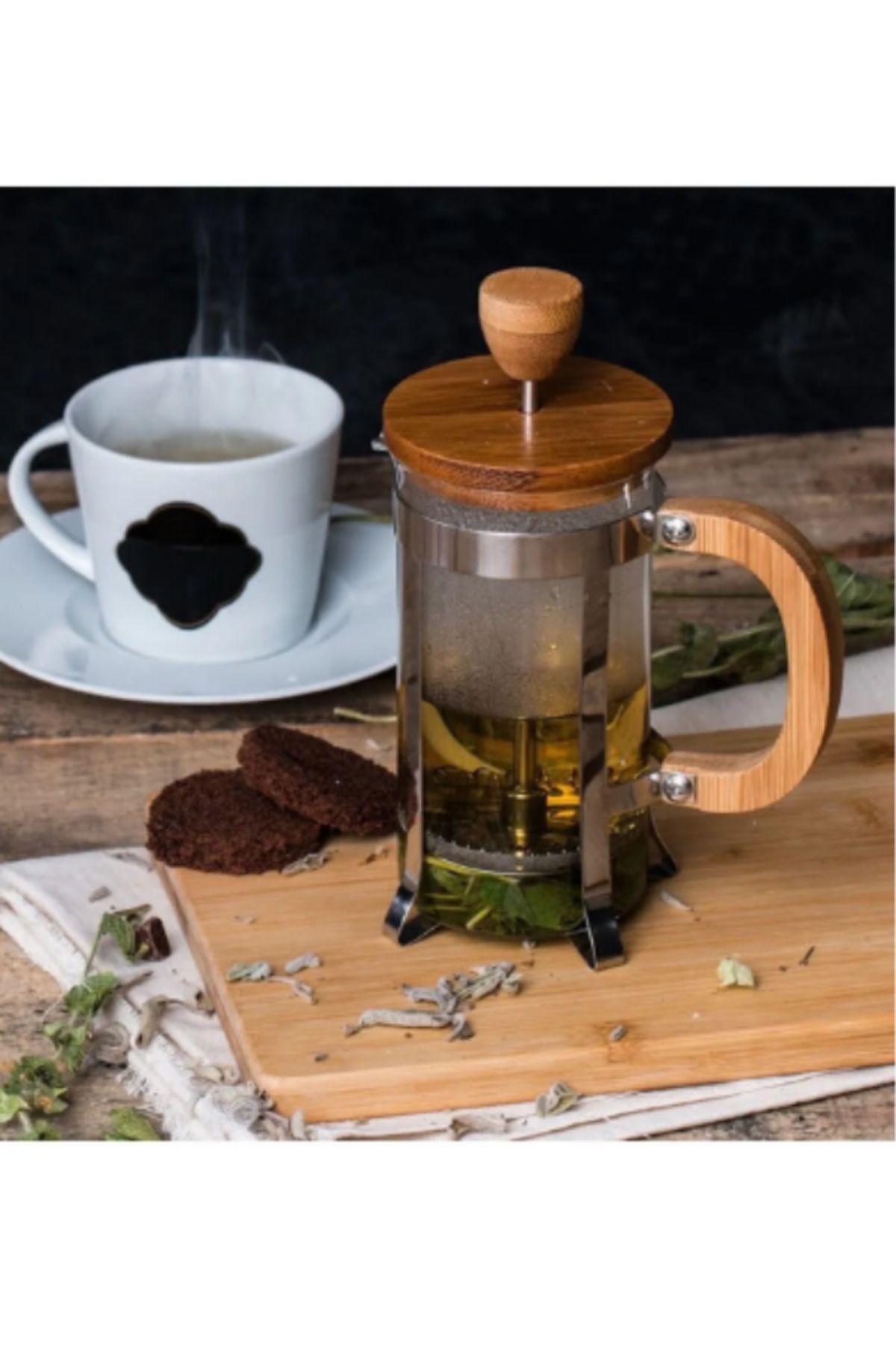 WWSHOP-Bamboo Glass French Press - Coffee Pot 2