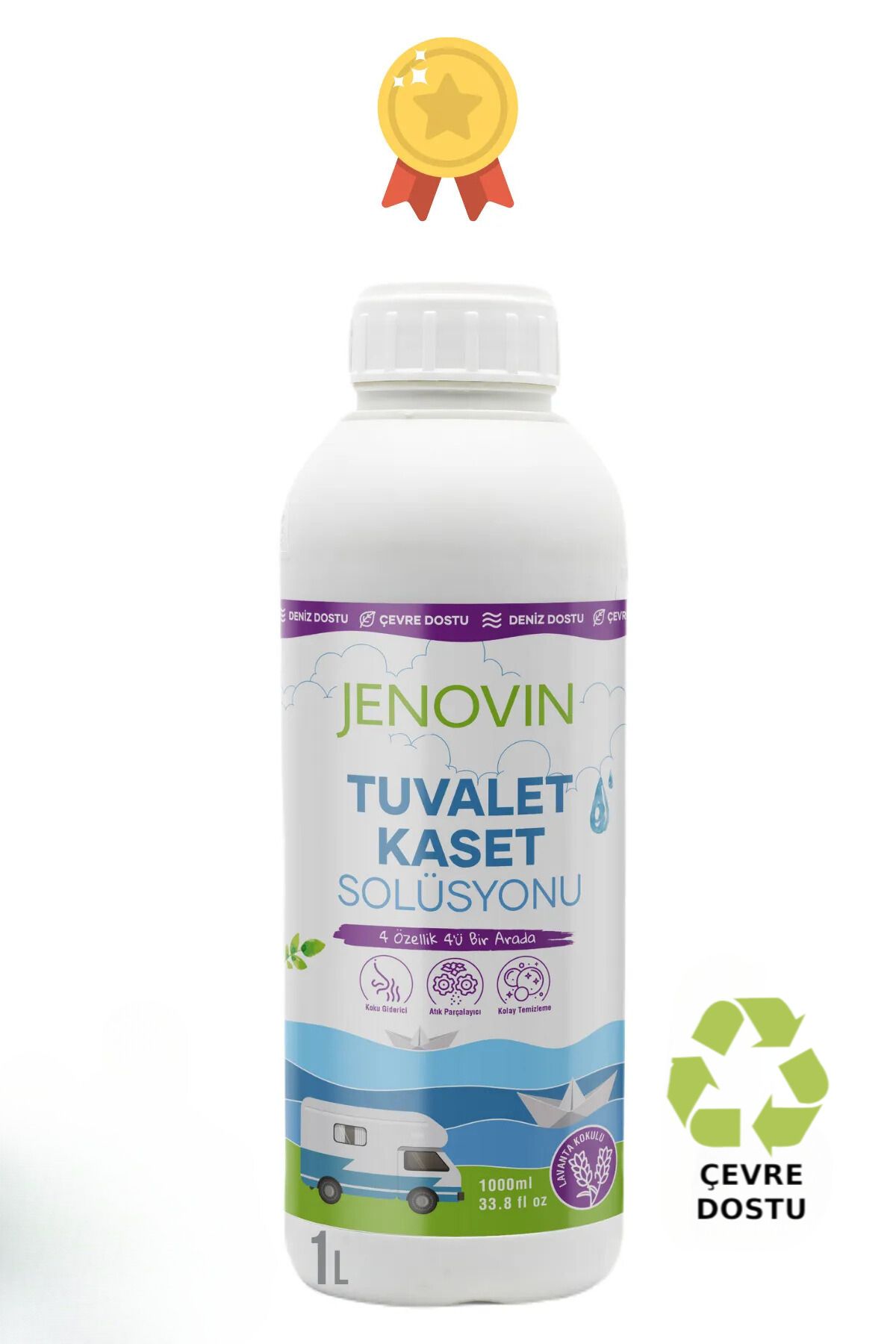 Jenovin Ölçek Hediyeli - Doğa Dostu Lavanta Aromalı Karavan Wc Kimyasalı 1l