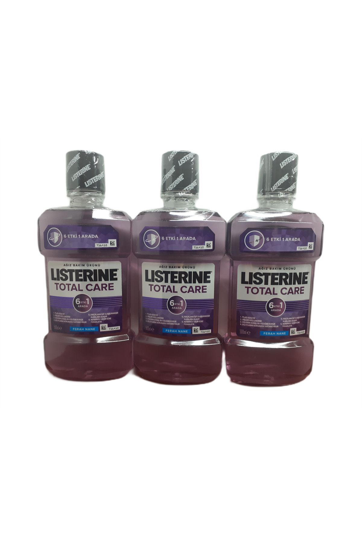 Listerine TOTAL CARE FERAH NANE AĞIZ BAKIM SUYU 500 ML X 3 ADET