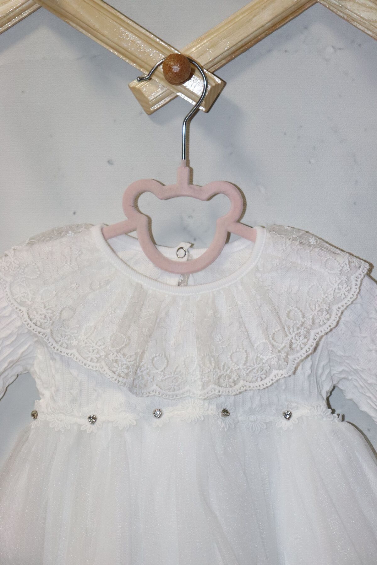 FESSHERA-Tulle Embroidered Baby Girl Dress with Lace Detail - Special for Little Princesses 7