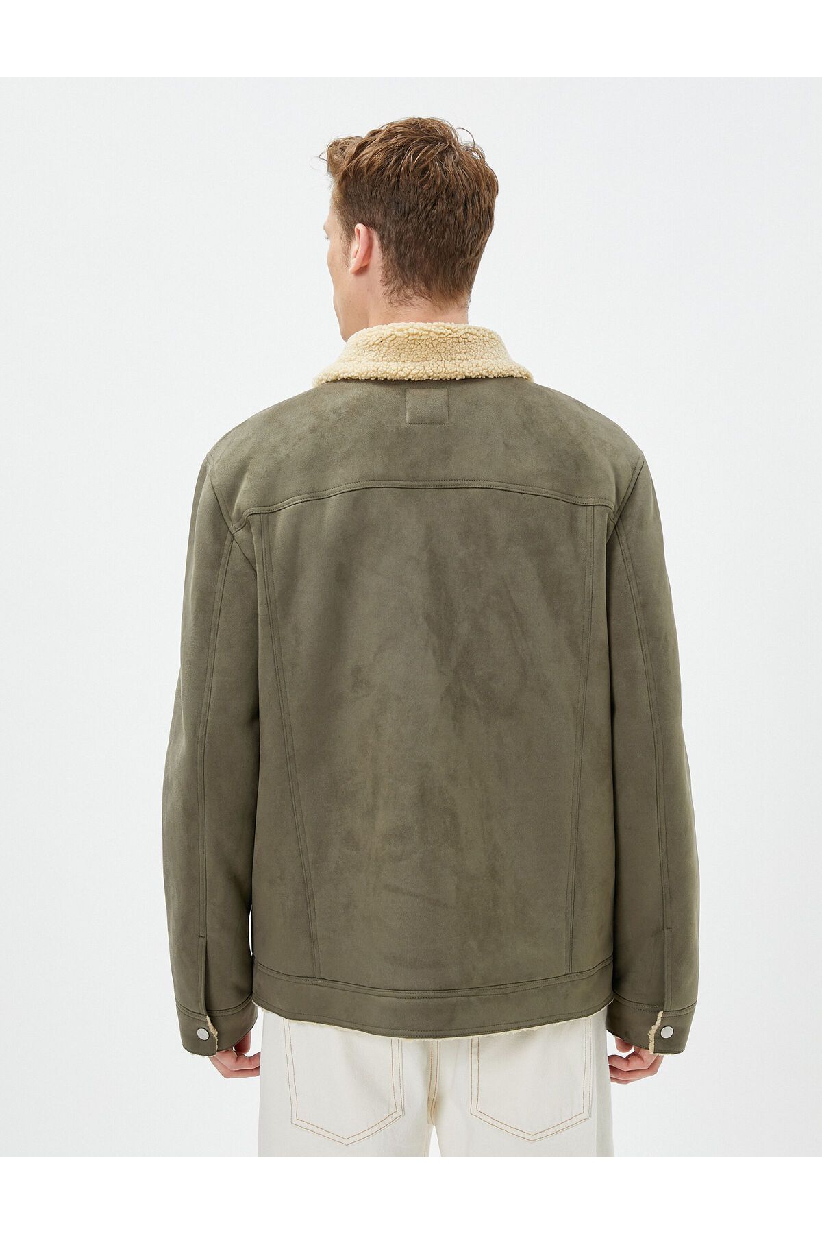Koton-Suede Look Jacket Inside with Plush Pocket Detail and Snap Buttons 6
