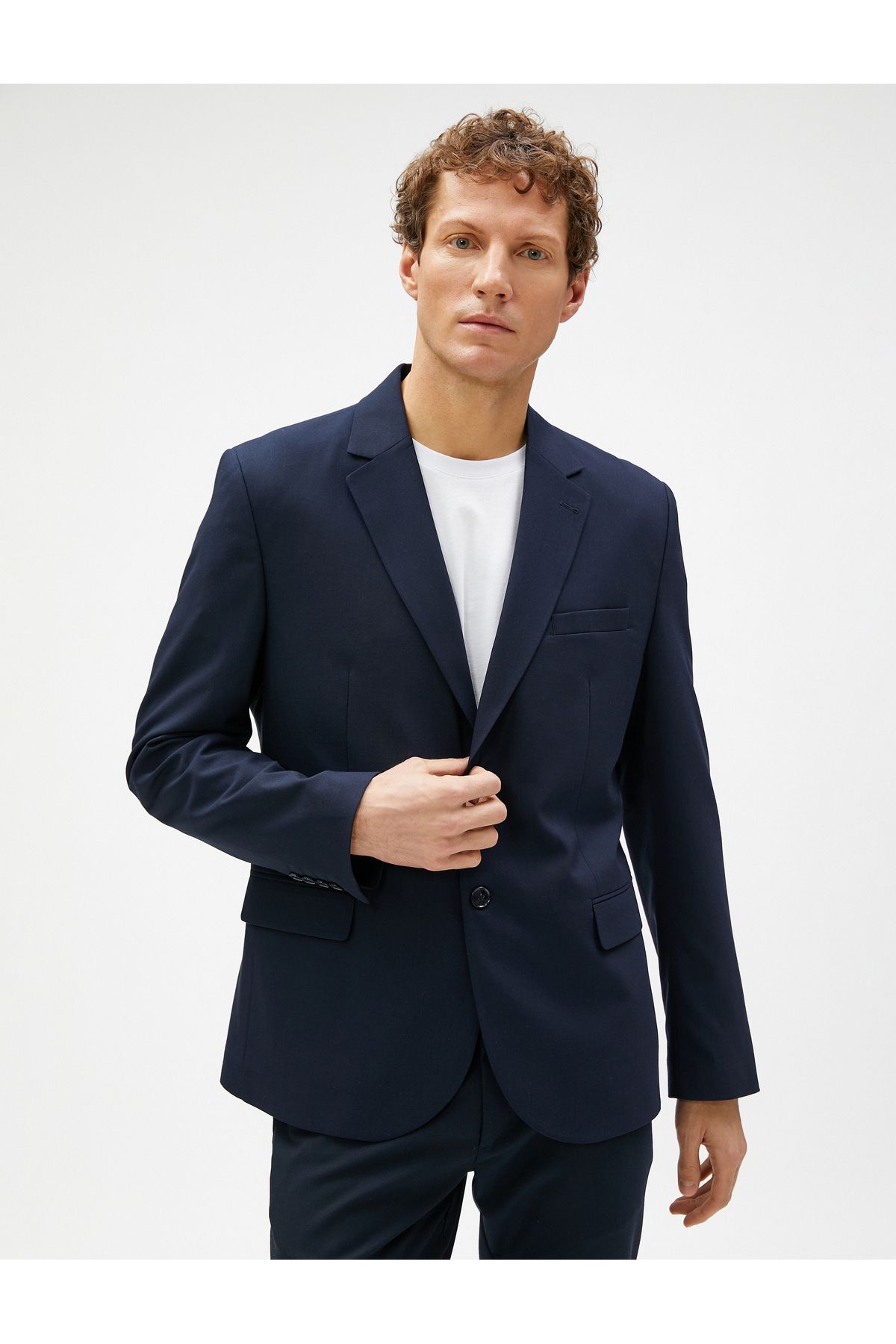 Koton-Basic Blazer Jacket with Stitching Detail, Buttons and Pockets 3