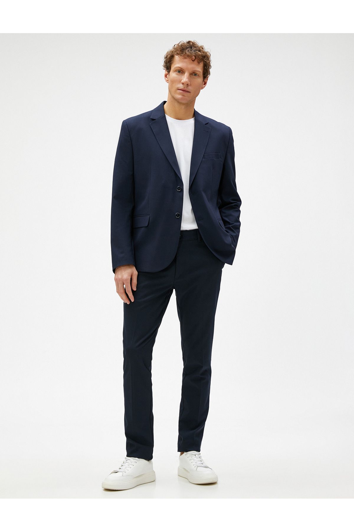 Koton-Basic Blazer Jacket with Stitching Detail, Buttons and Pockets 2
