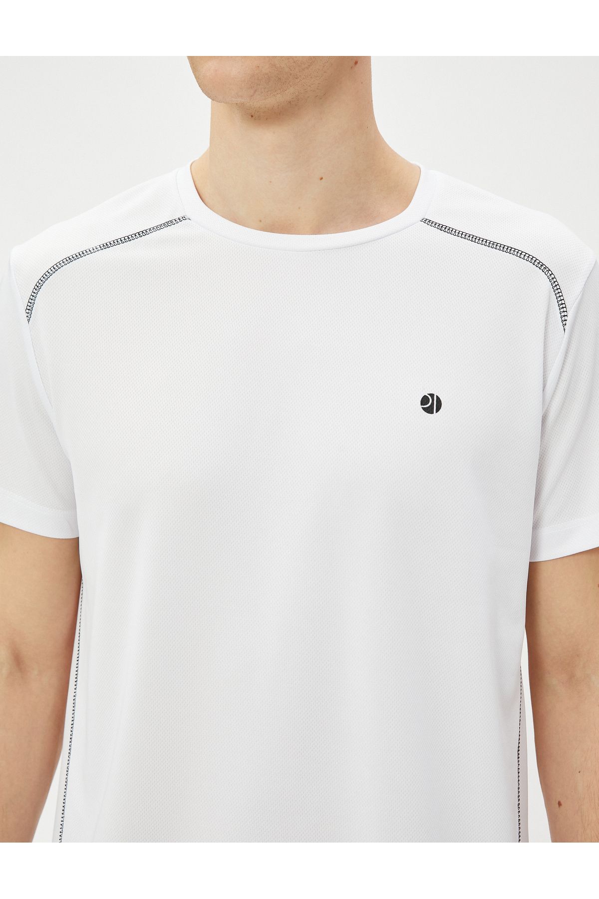 Koton-Sports T-Shirt with Stitching Detail Crew Neck Short Sleeve 5