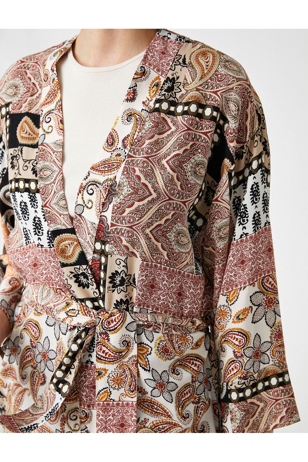 Koton-3/4 Sleeve Patterned Kimono 5