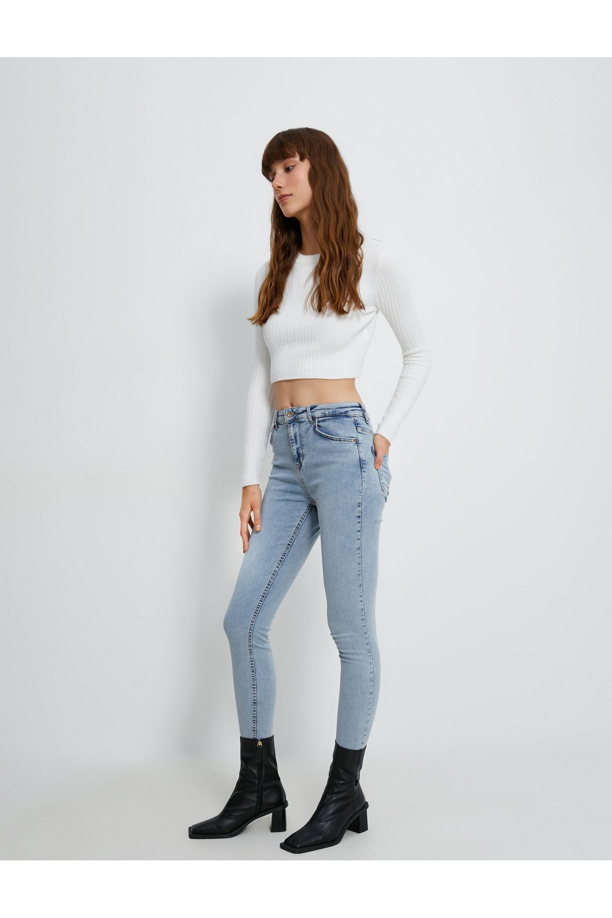 Koton-Blugi cu Talie Inalta Slim Leg Slim Cut - Carmen Jean 2