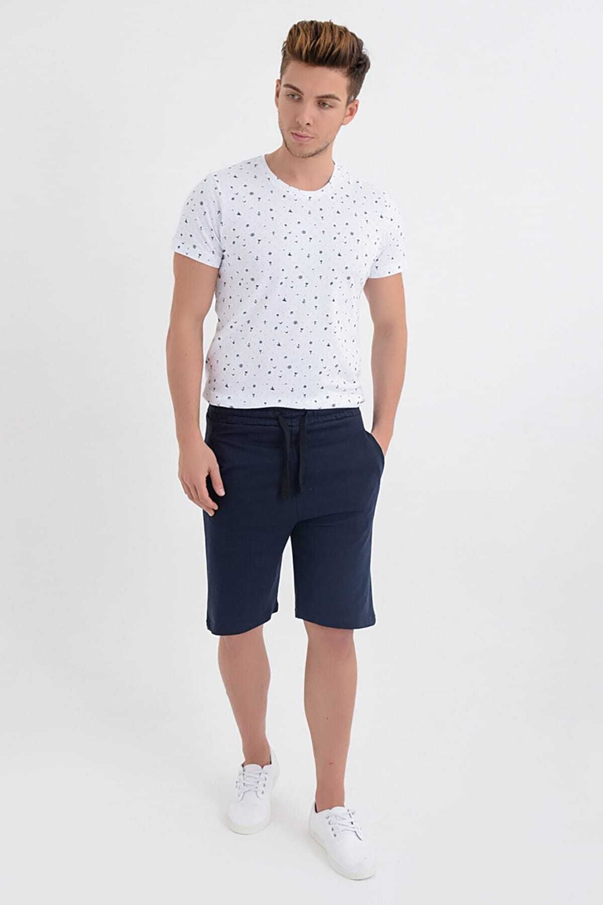 DYNAMO-Ανδρικό σορτς βερμούδα Navy Blue - 200 με ελαστική μέση και τσέπες 2