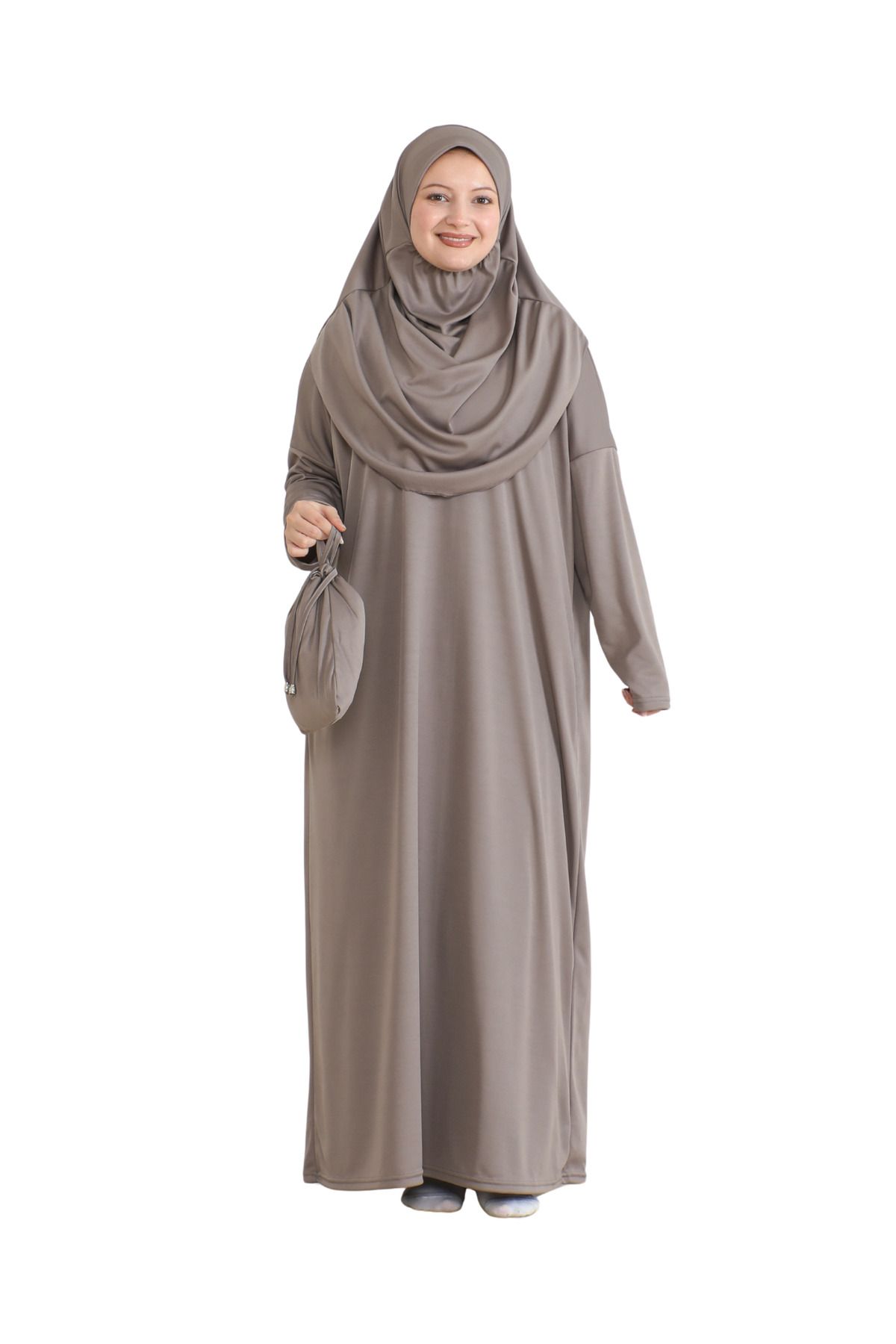 Modish Group-Pouch Prayer Dress with Scarf and Tasbih Ready Hijab Clothing Turban Muslim Clothes Suit 1