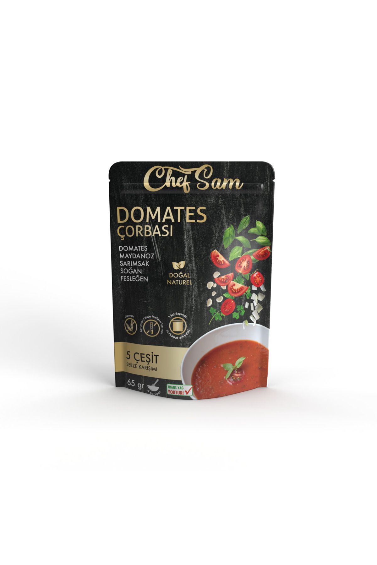 CHEF SAM DOMATES ÇORBASI 65 GR *3 ADET* GLÜTENSİZ