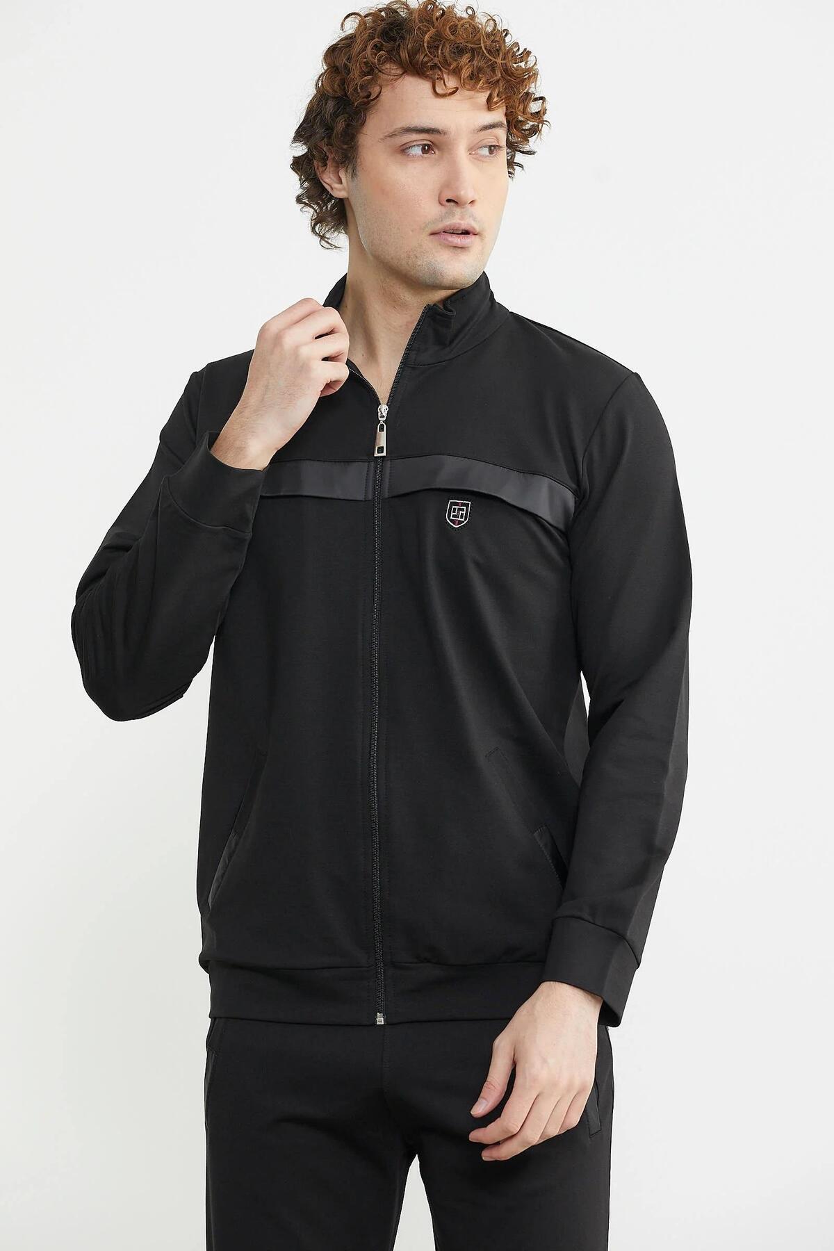 Sementa-84414 Stand Collar Zippered Pocket Tracksuit Set 5