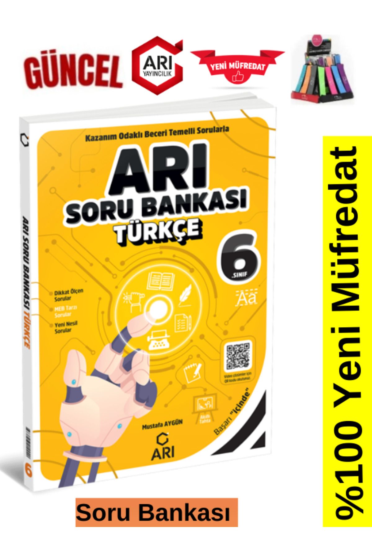 Arı Yayıncılık 2024-2025 Müfredat 6.Sınıf Türkçe Soru Bankası Seti+Kalemlik