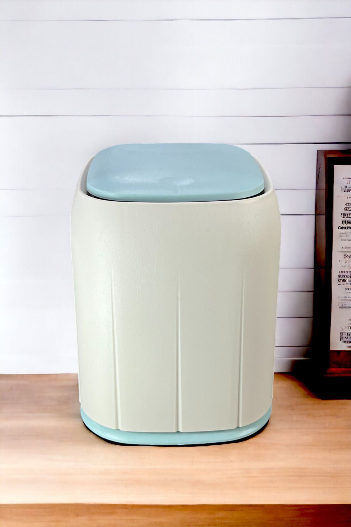 Turkco-Touch Mini Trash Can Ecru 1,4lt Volume Organizer Organizer 3