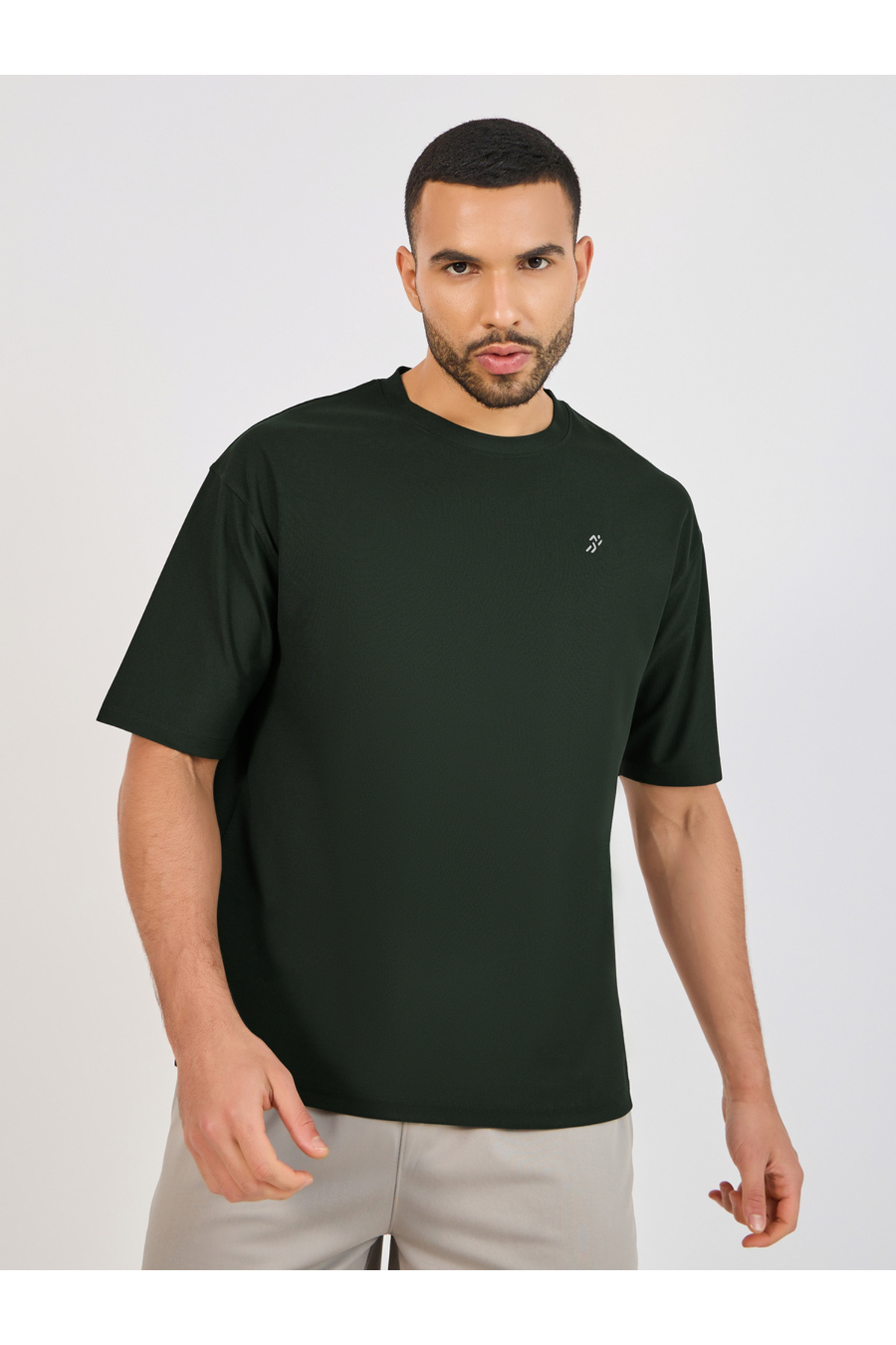 تي شيرت كبير الحجم من نسيج بيكيه ميكرو مع شعار عاك...