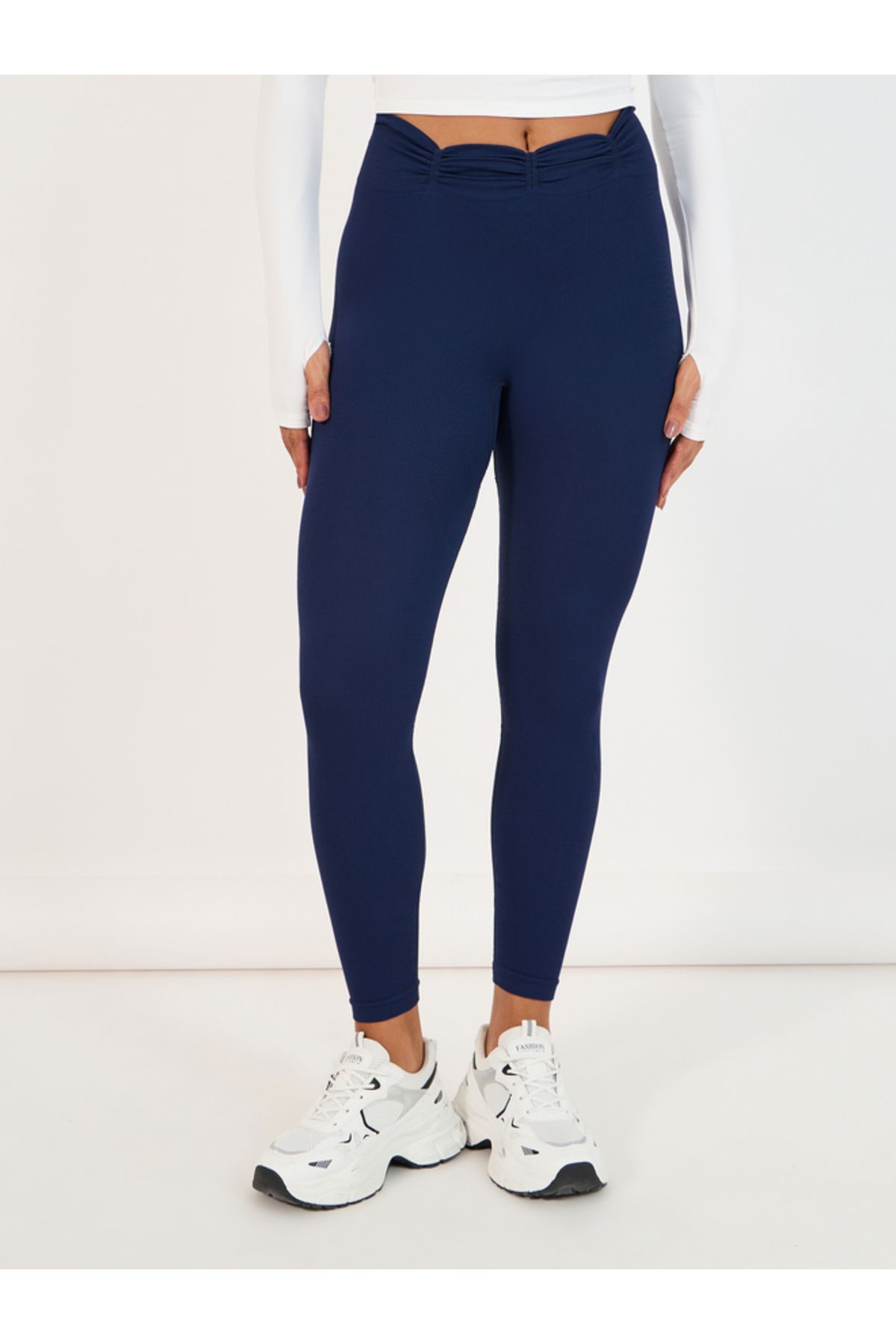 Styli-Ruched Waist Detail Leggings 2