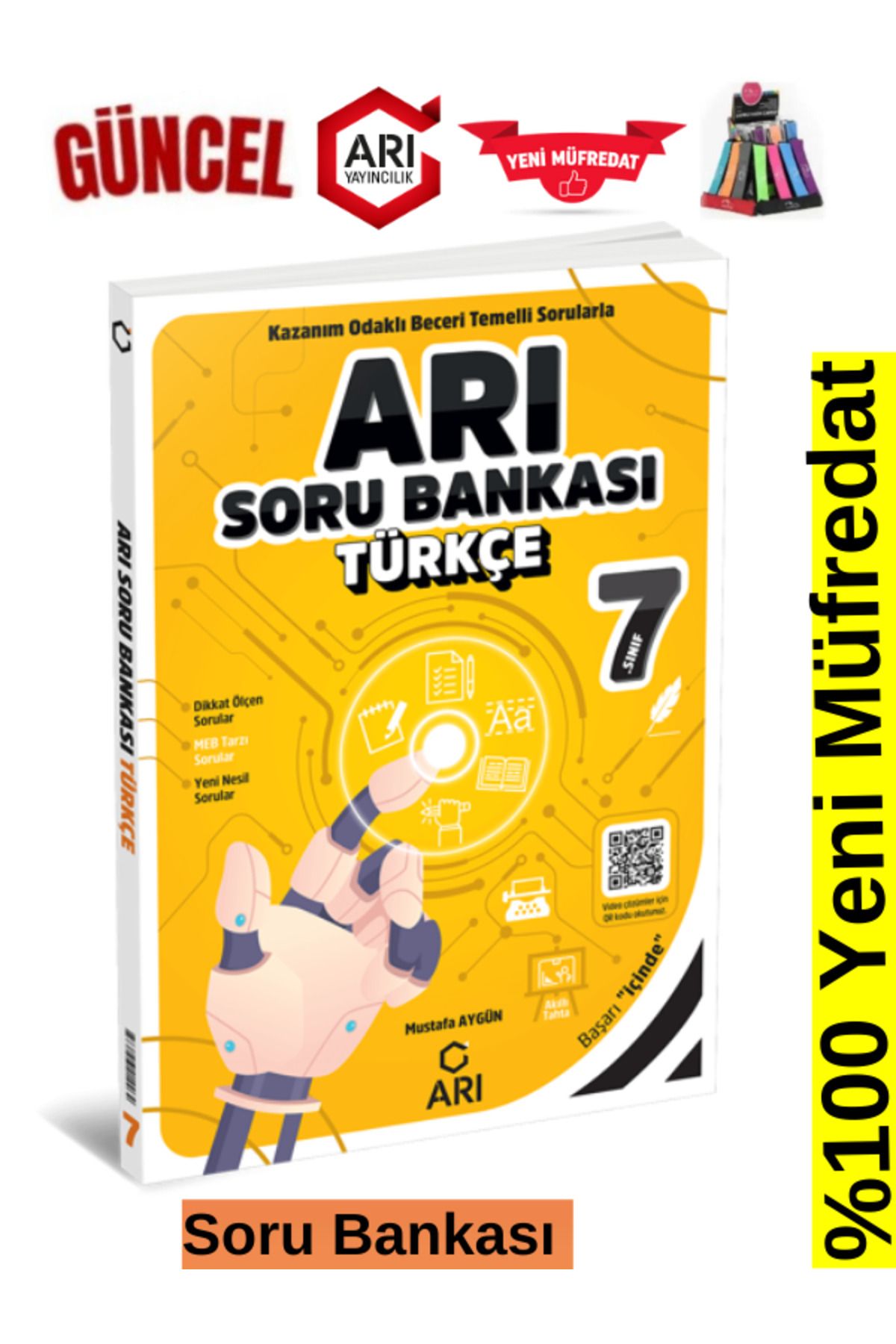 Arı Yayıncılık 2024-2025 Müfredat 7.Sınıf Türkçe Soru Bankası Seti+Kalemlik