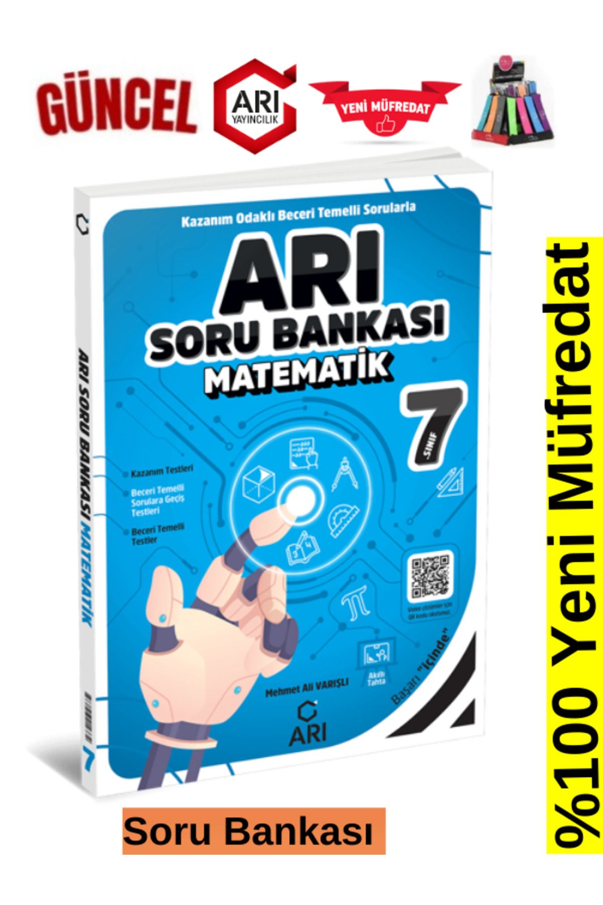 Arı Yayıncılık 2024-2025 Müfredat 7.Sınıf Matematik Soru Bankası Seti+Kalemlik