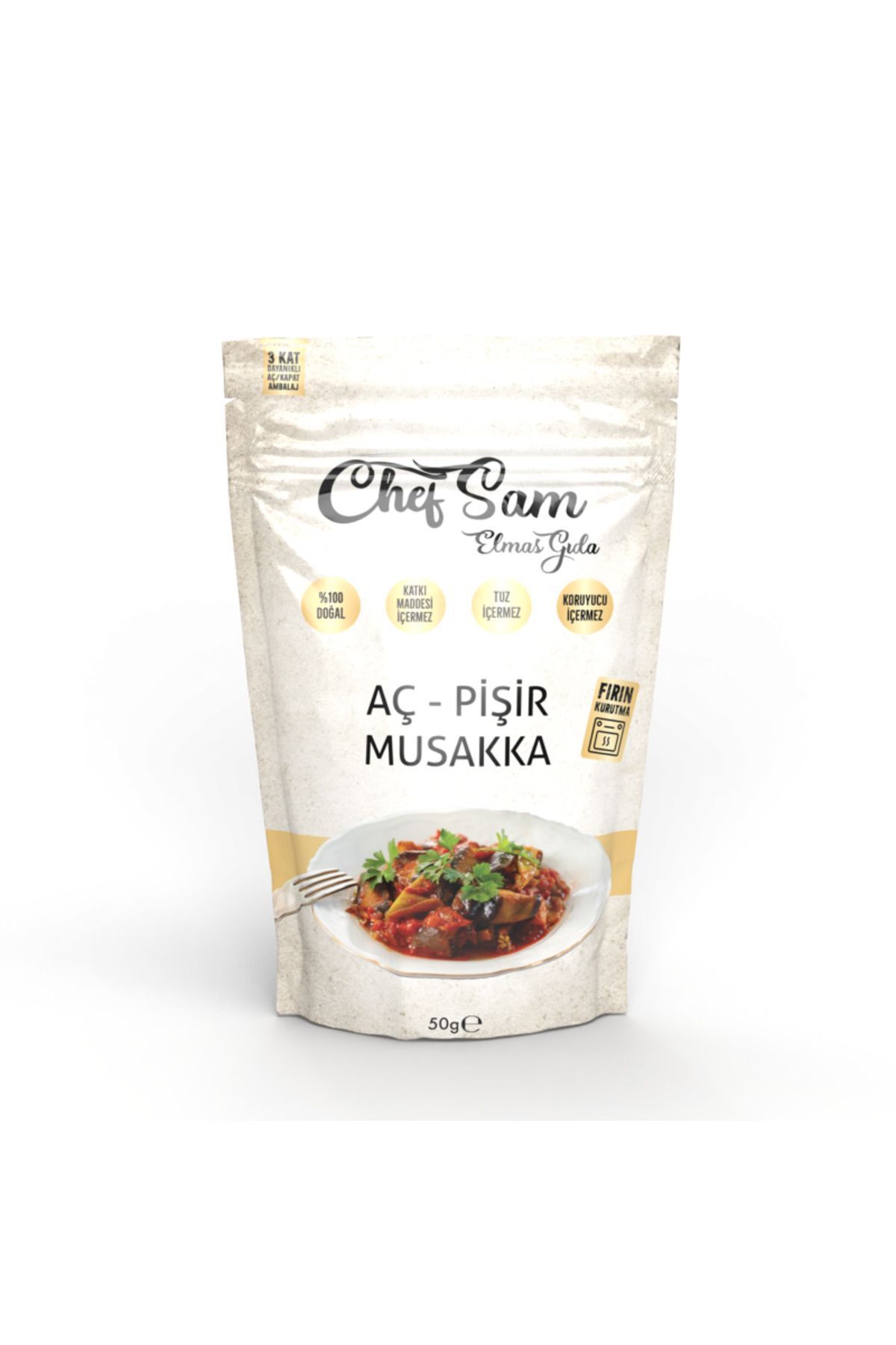 CHEF SAM Aç Pişir Musakka 50 gr 700 gr Yaş Sebze Karşılığı