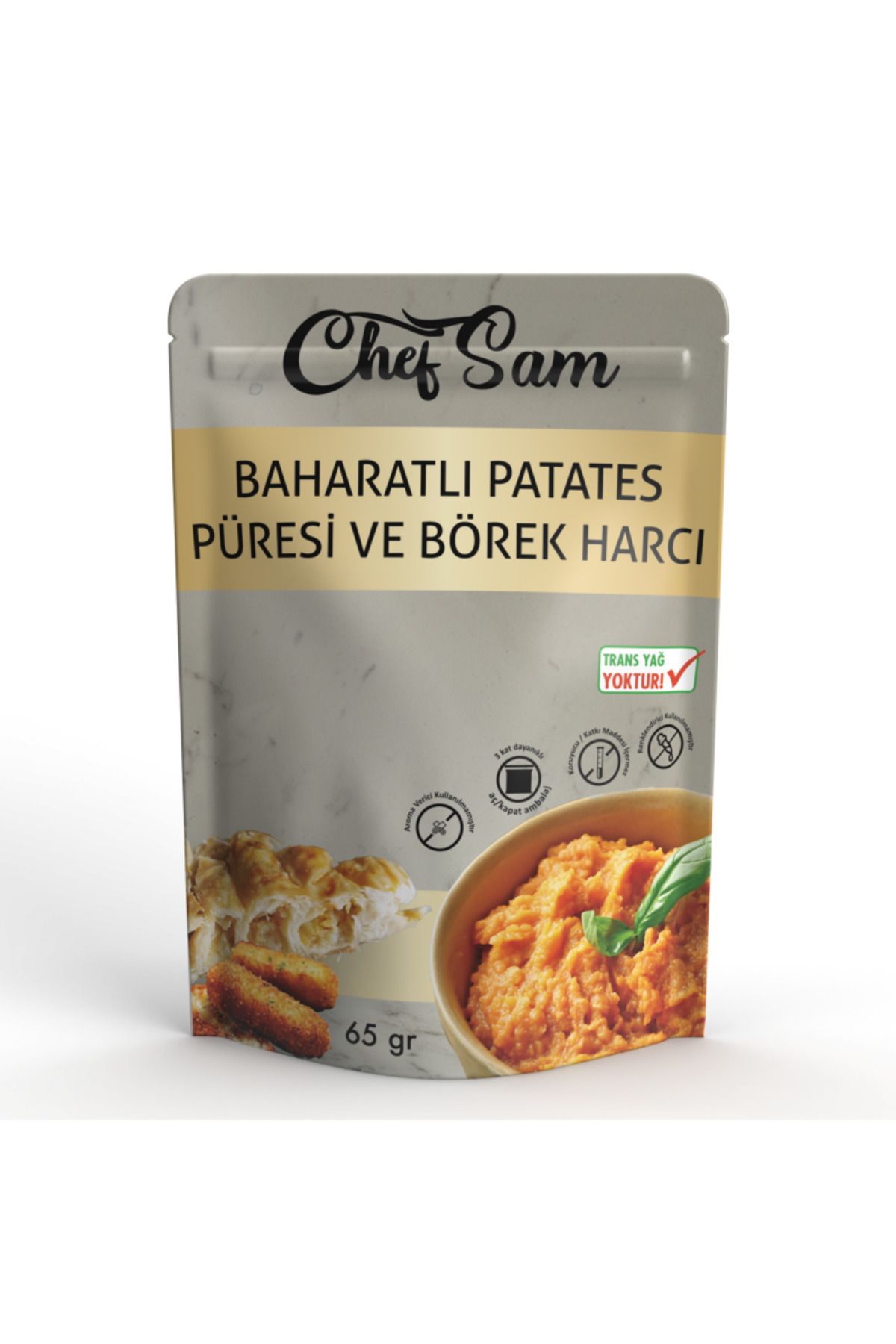 CHEF SAM Baharatlı Patates Püresi Ve Börek Harcı 65 gr Koruyucu Ve Katkı Içermez