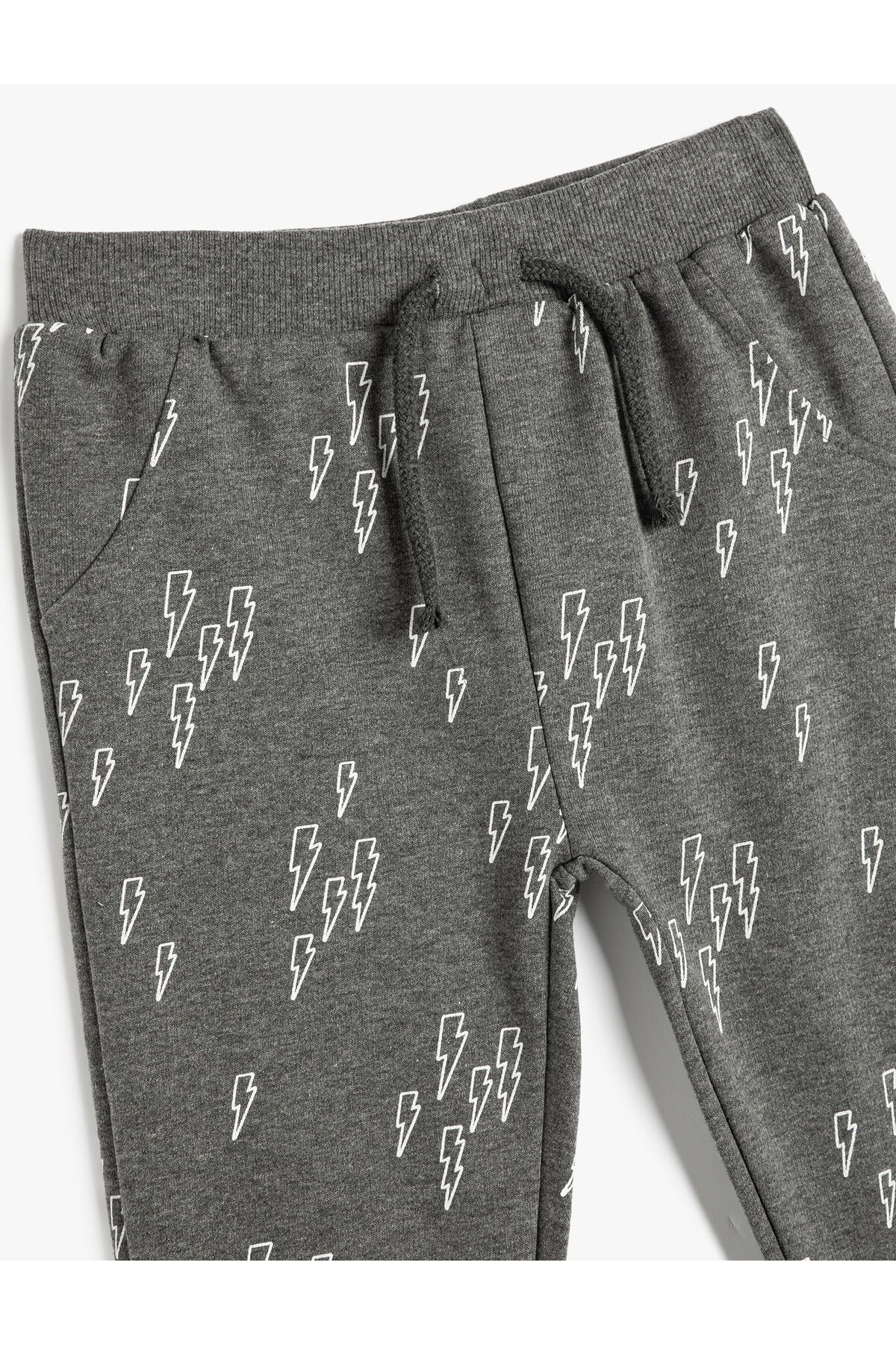Koton-Jogger Sweatpants Lightning Printed Pocket Elastic Waist Raised Cotton 3