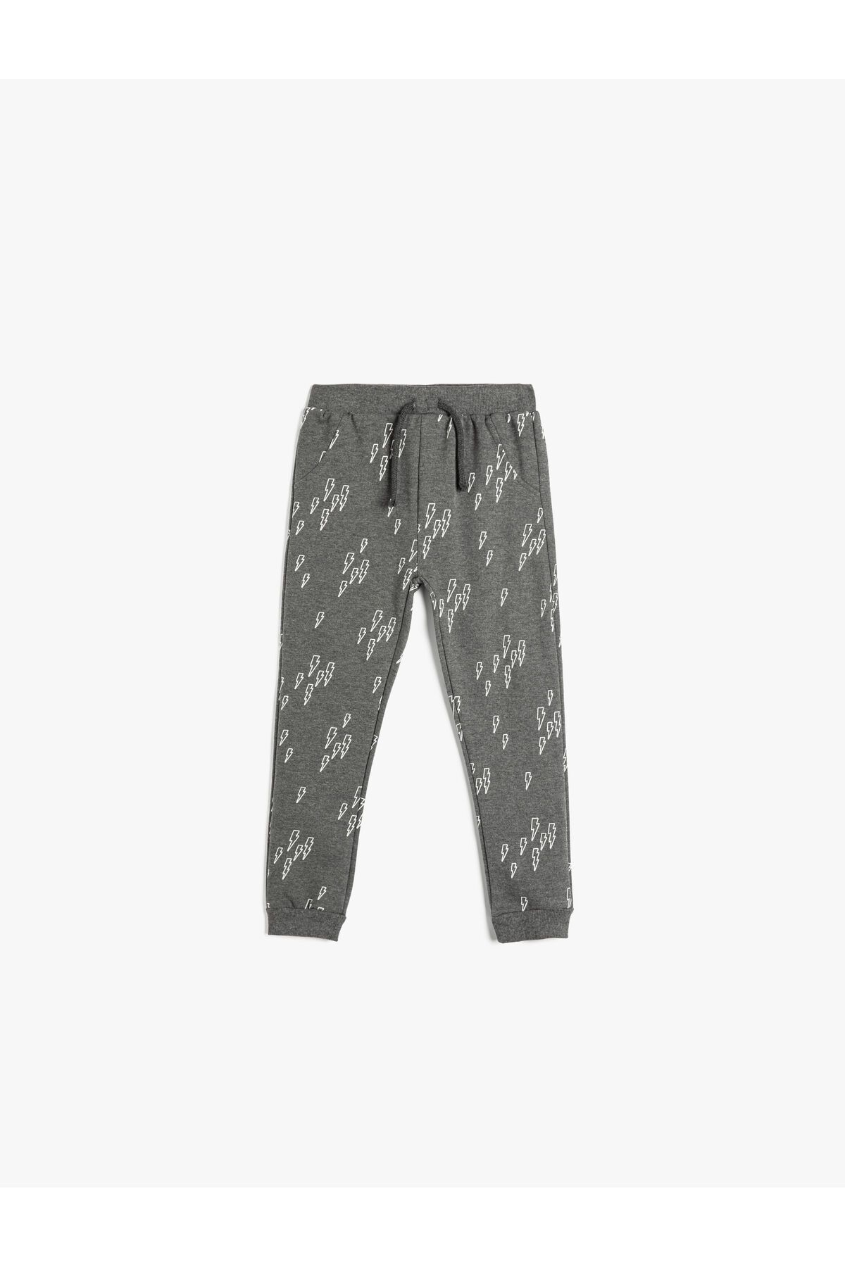 Koton-Jogger Sweatpants Lightning Printed Pocket Elastic Waist Raised Cotton 2
