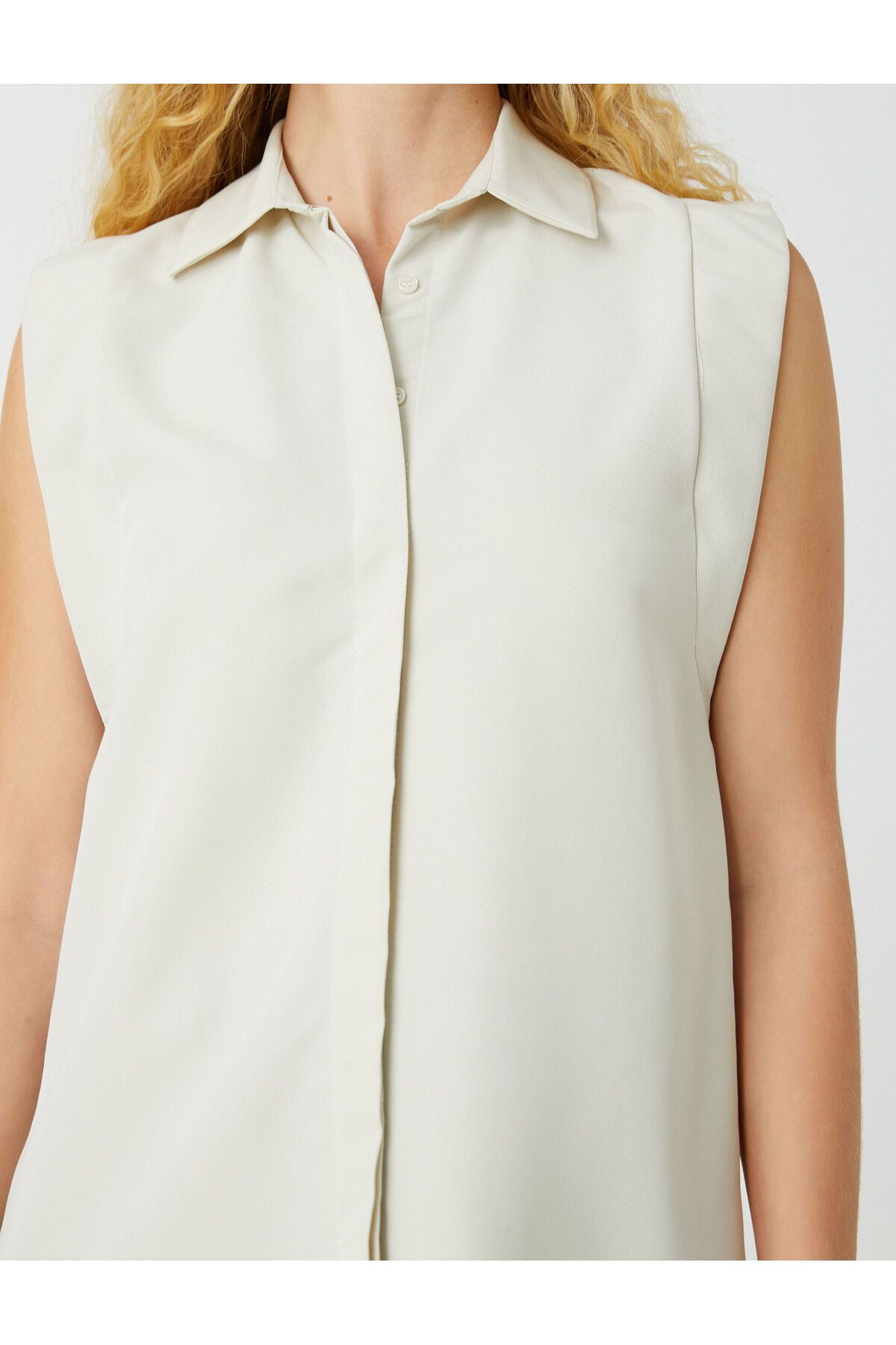 Koton-Sleeveless Shirt Buttoned 5