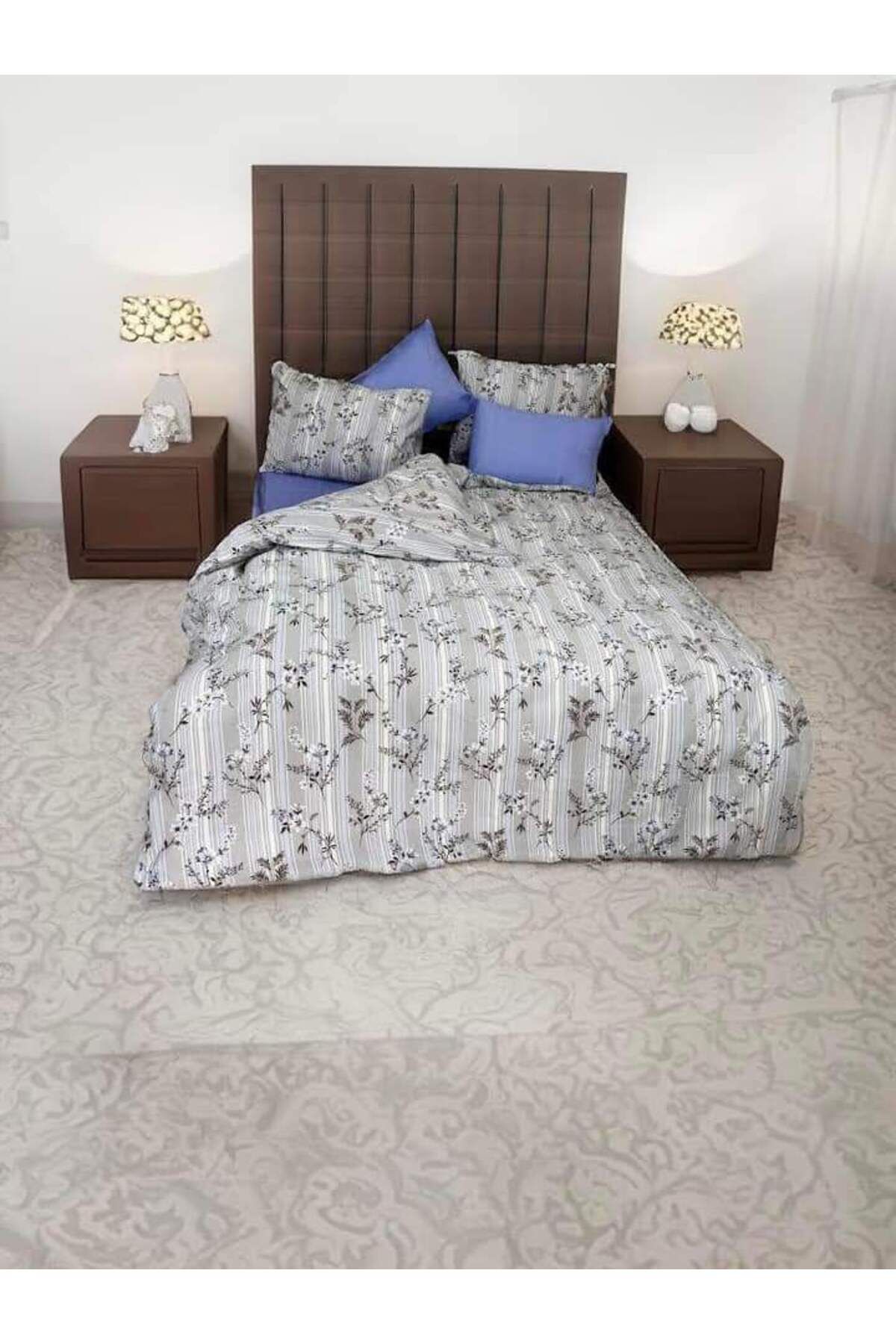 KARYA HOME COLLECTİON CİFT KİŞİLİK NEVRESİM TAKİMİ LASTİKLİ CARSAFLİ