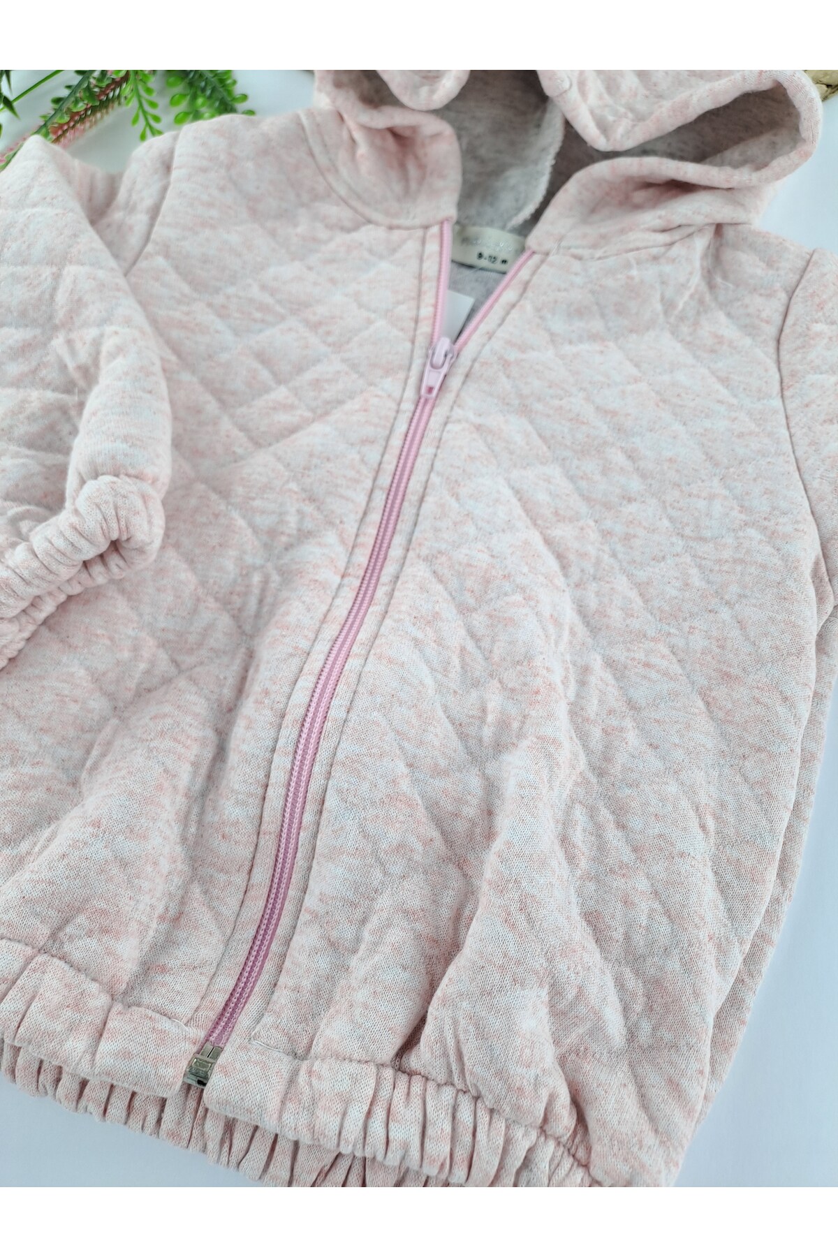 Butik Kız Bebek / Çocuk Yelek Sweatshirt Fermuarlı Kapşonlu Açık Pembe Renk fotoğrafı 3 (önizleme)